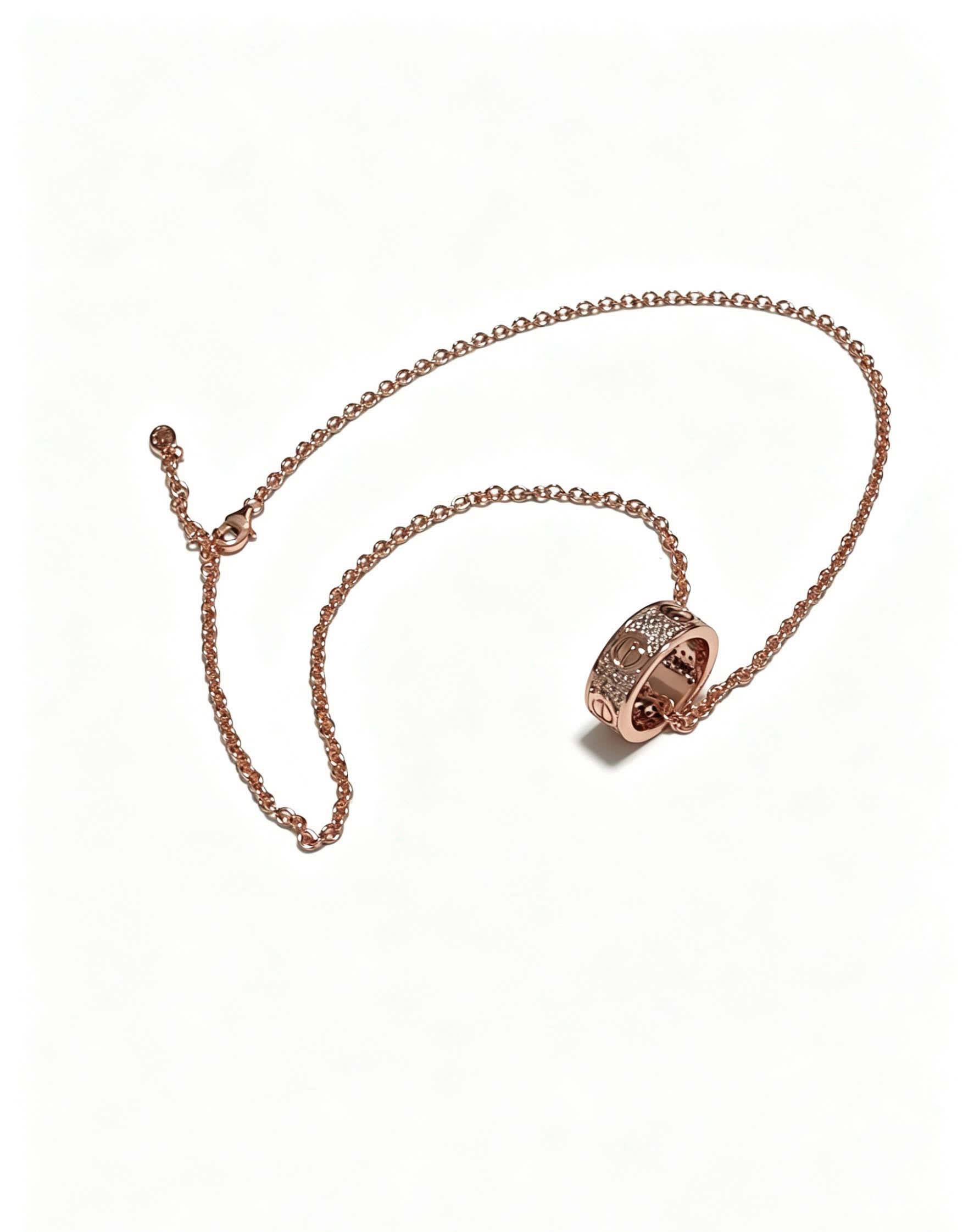 Cartier Rose Gold Ring Pendant Necklace