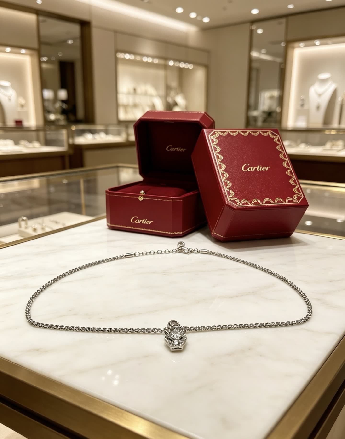 Cartier Panthere Diamond Necklace