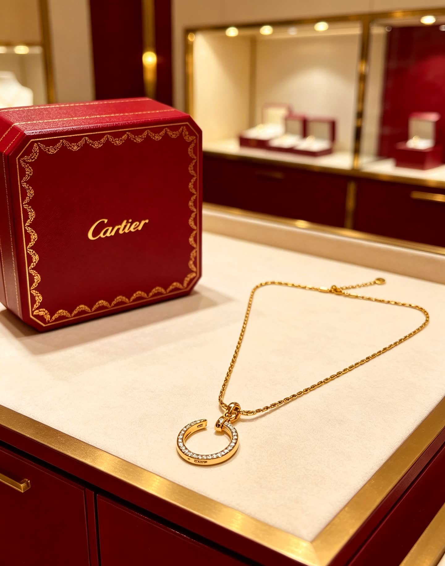 Cartier Gold Circle Pendant Necklace