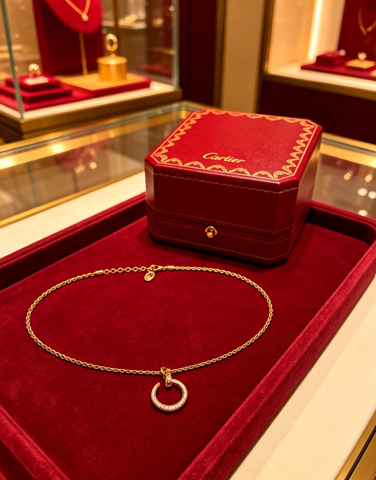 Cartier Gold Circle Pendant Necklace