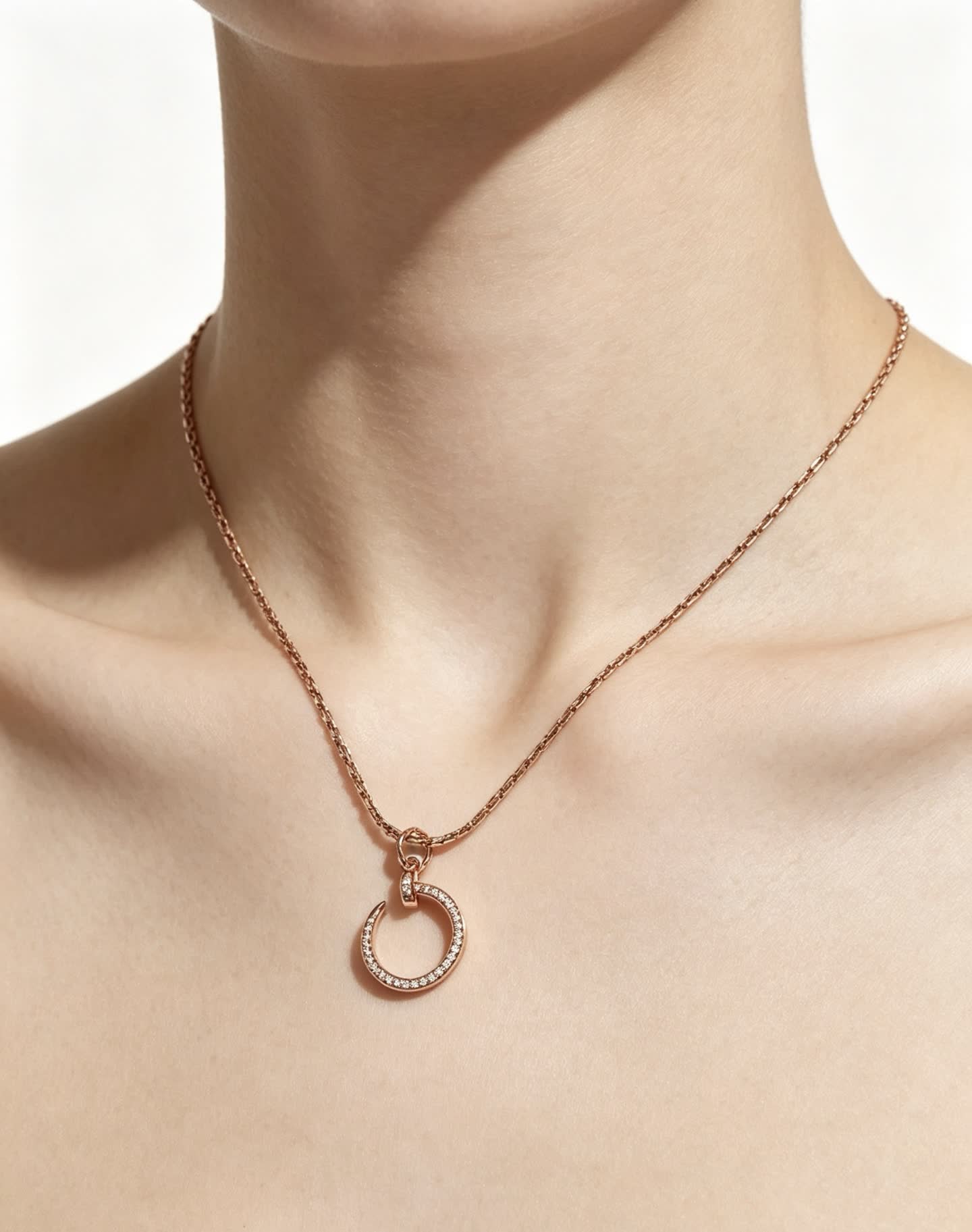 Cartier Rose Gold Circle Pendant Necklace