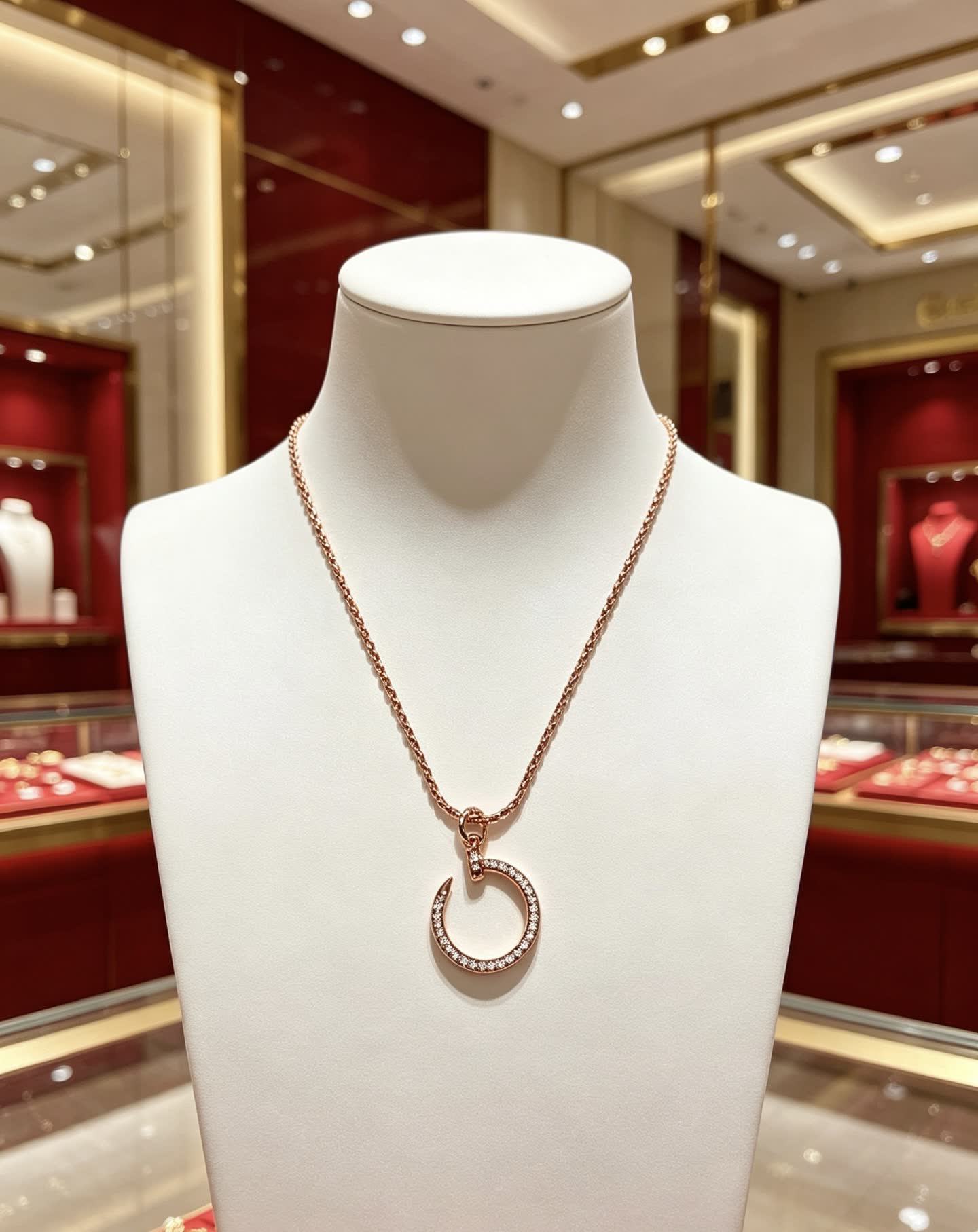 Cartier Rose Gold Circle Pendant Necklace