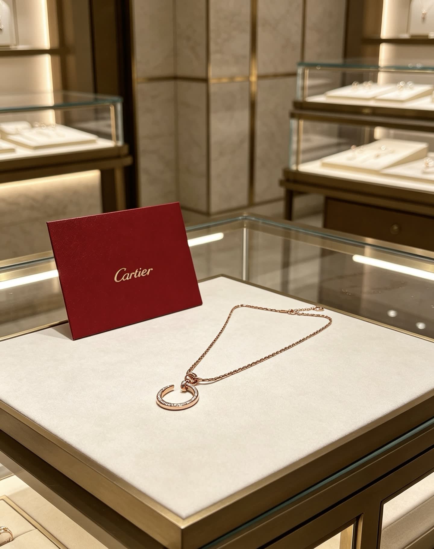 Cartier Rose Gold Circle Pendant Necklace
