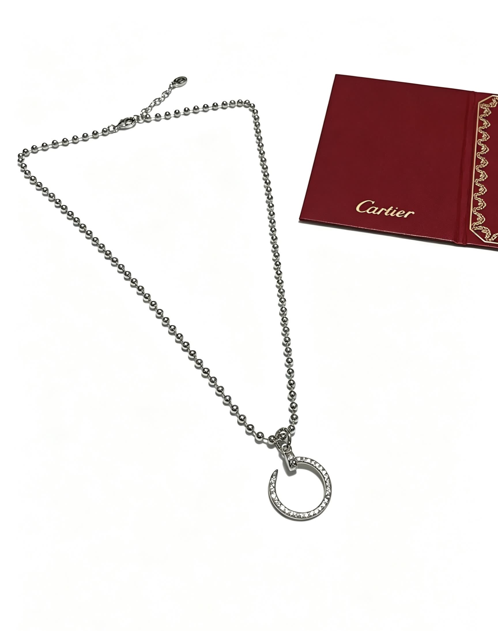 Cartier Silver Circle Pendant Necklace