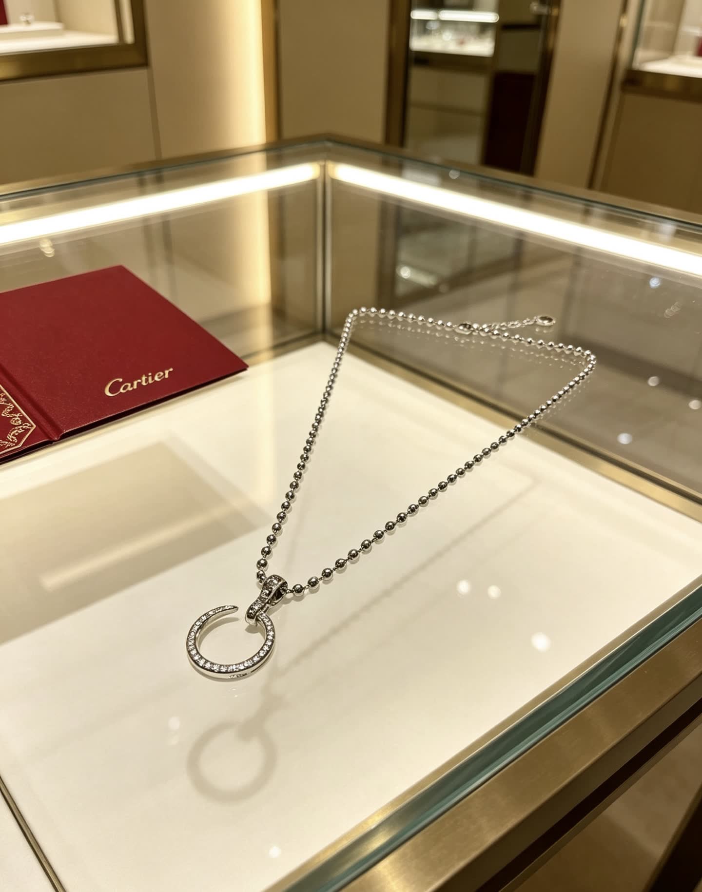 Cartier Silver Circle Pendant Necklace