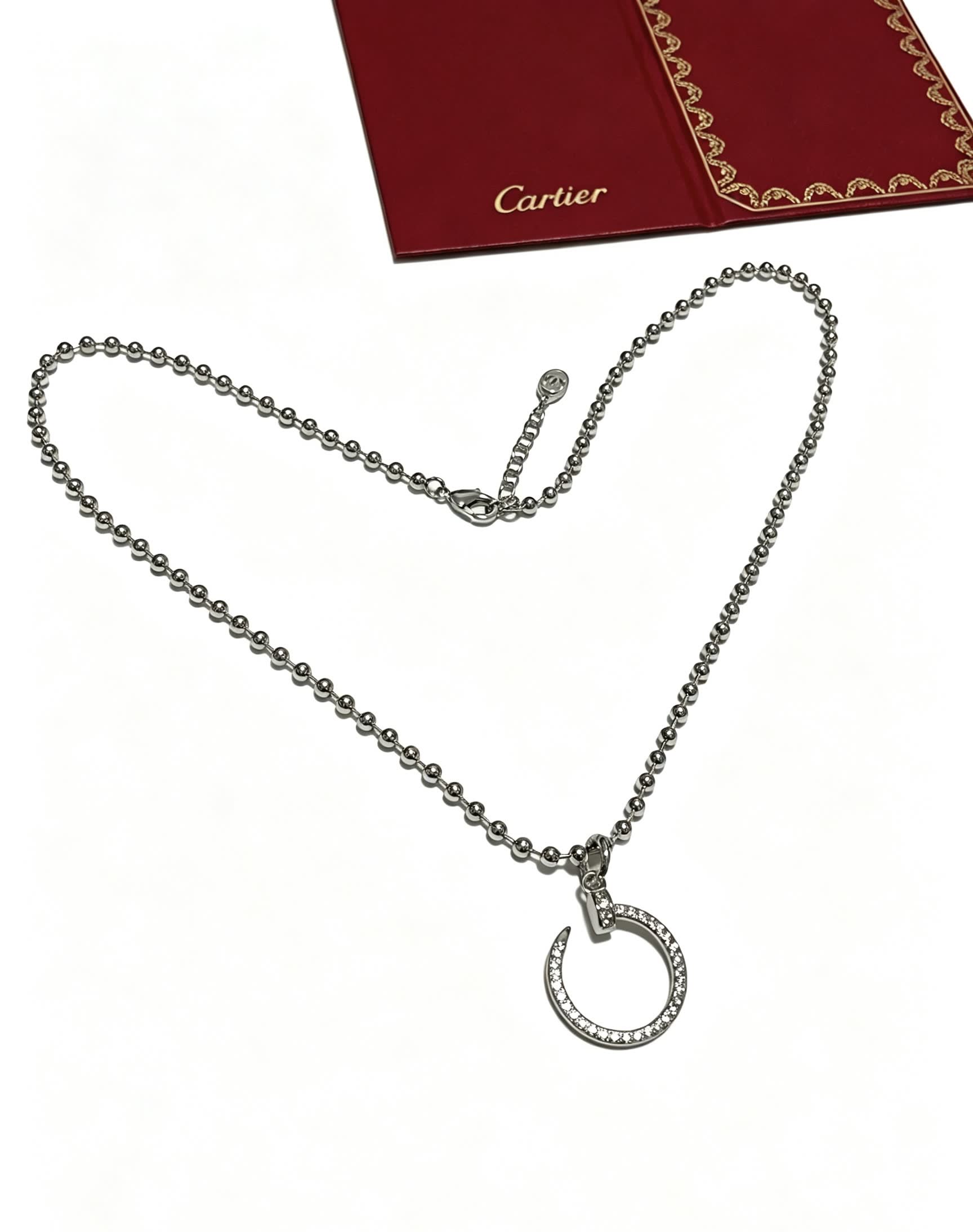Cartier Silver Circle Pendant Necklace