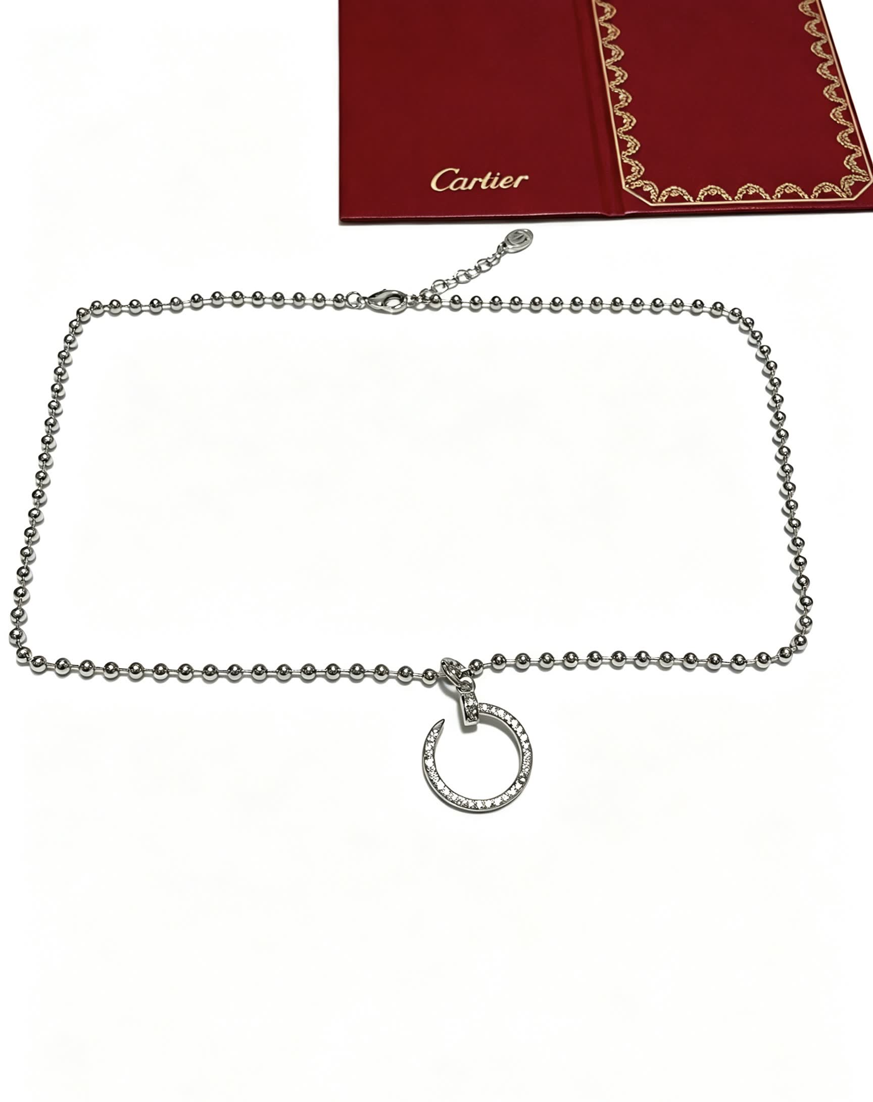 Cartier Silver Circle Pendant Necklace