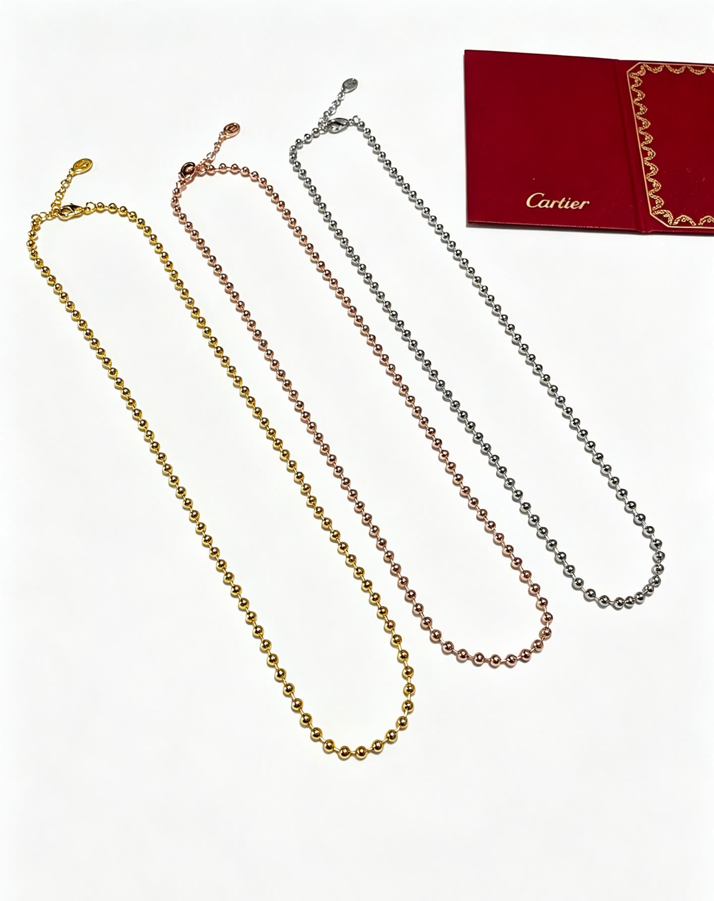 Cartier Rose Gold Beaded Necklace