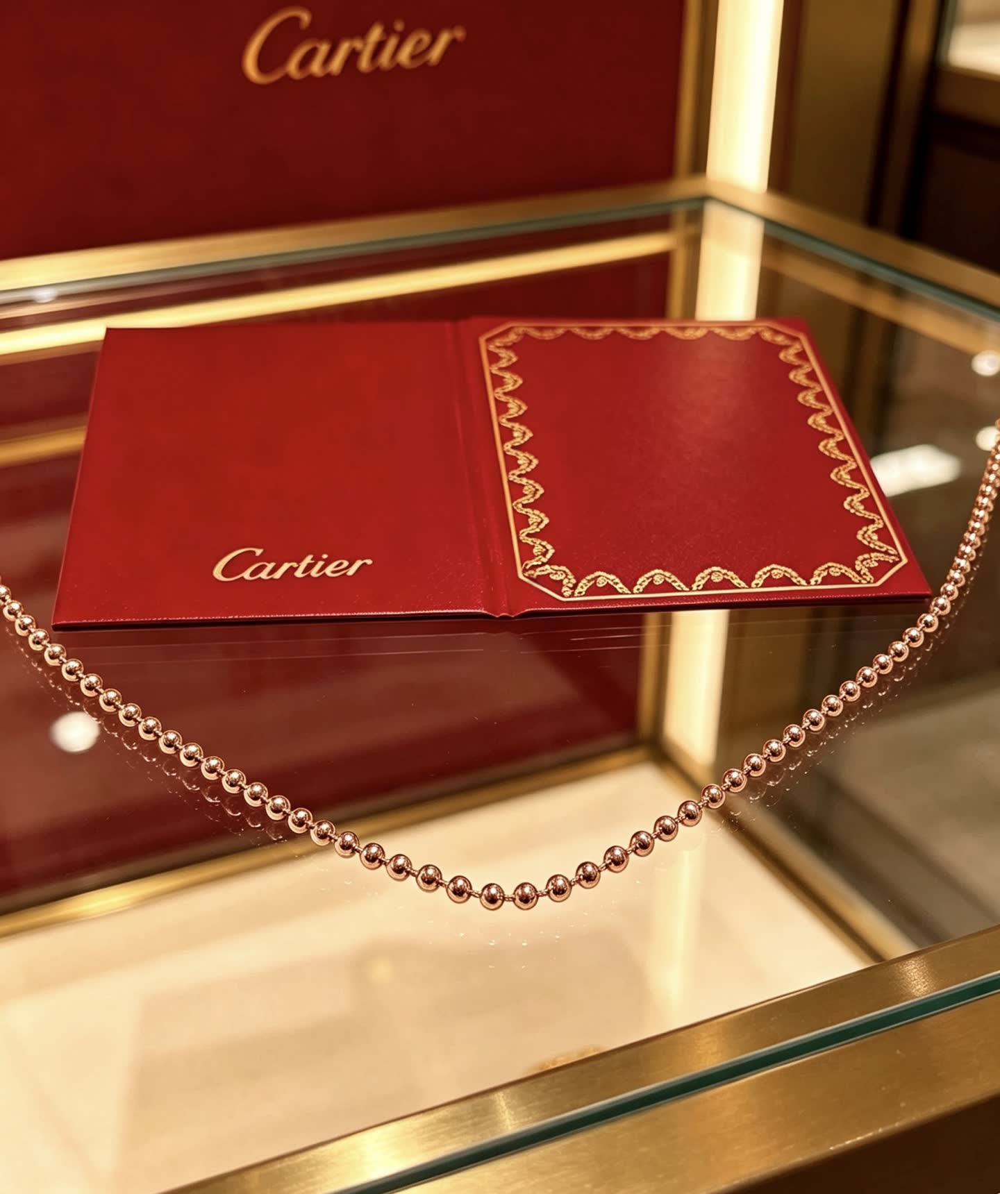 Cartier Rose Gold Beaded Necklace