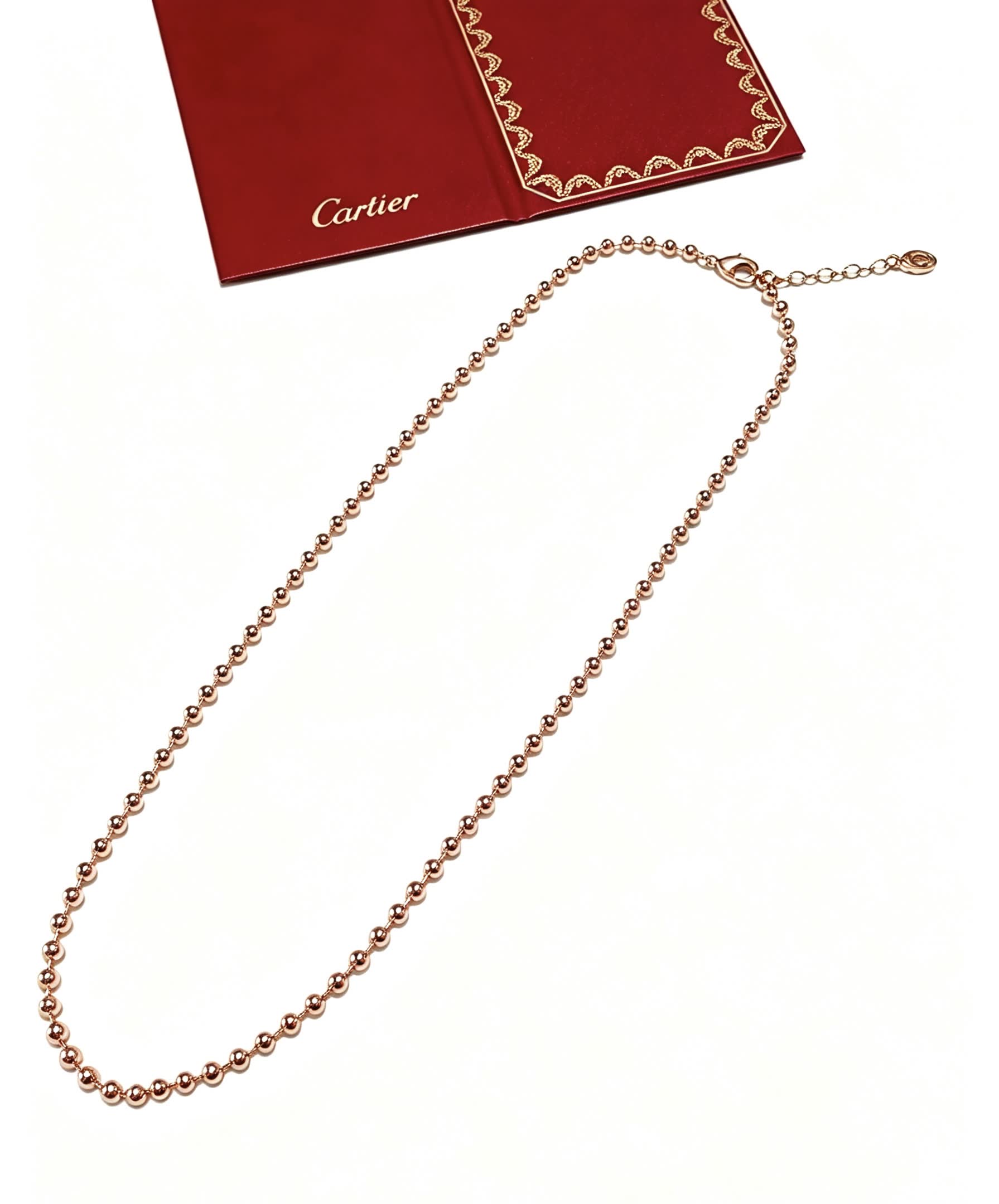 Cartier Rose Gold Beaded Necklace