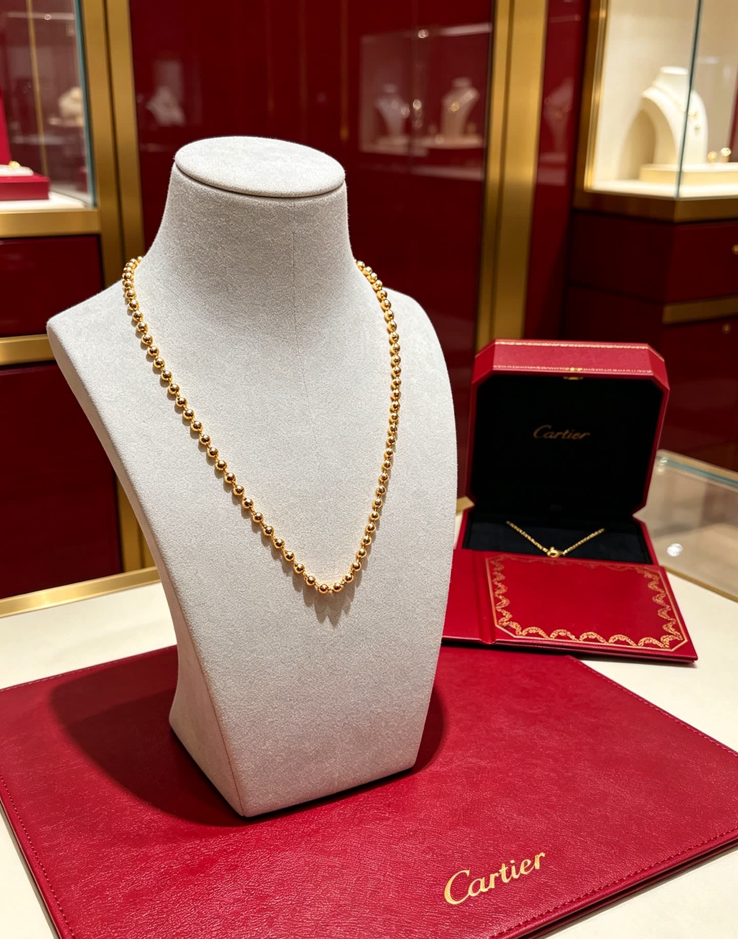 Cartier Gold Bead Necklace Cartier Gold Bead Necklace