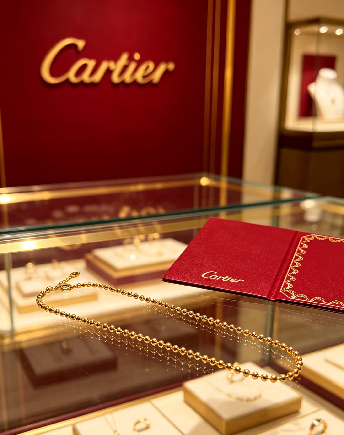 Cartier Gold Bead Necklace