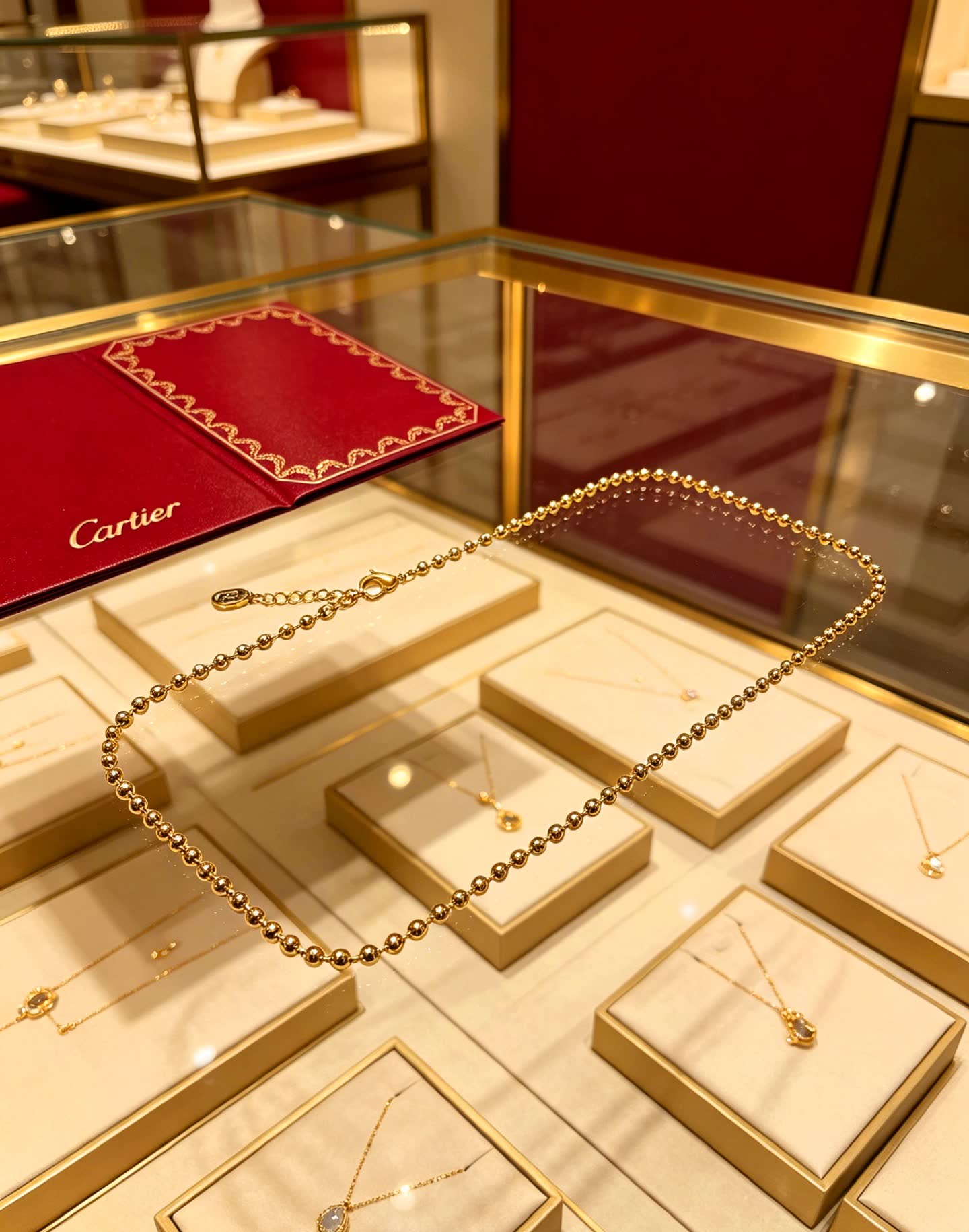 Cartier Gold Bead Necklace