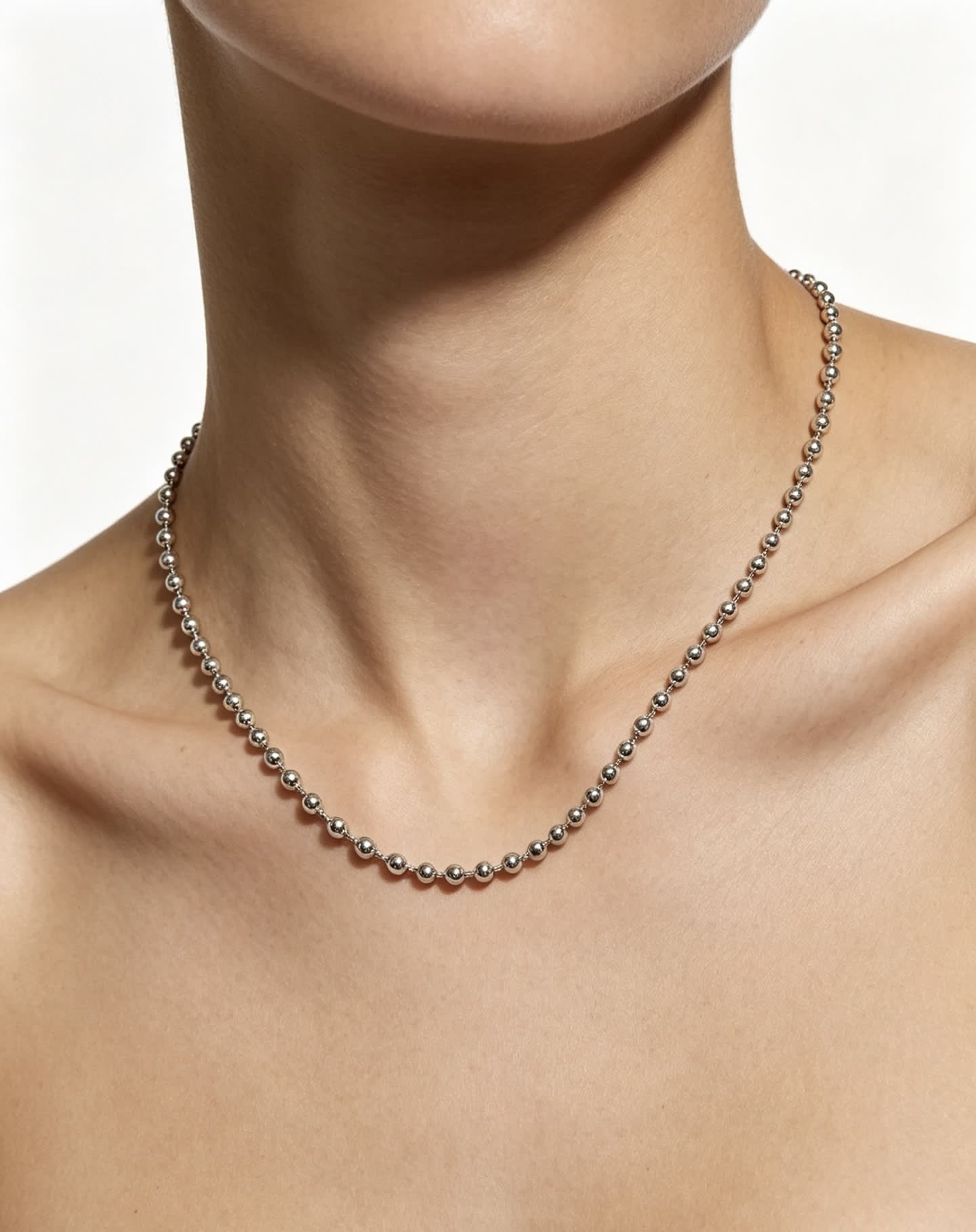 Cartier Silver Beaded Necklace