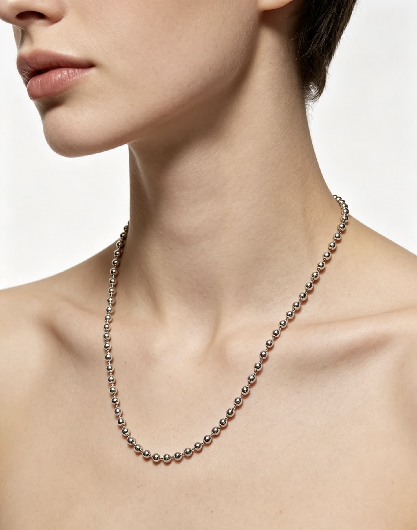 Cartier Silver Beaded Necklace