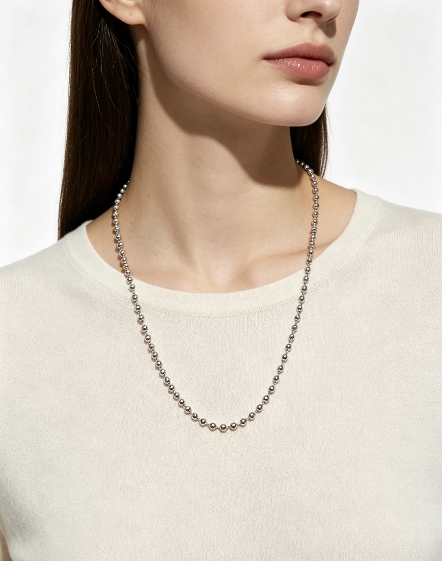 Cartier Silver Beaded Necklace