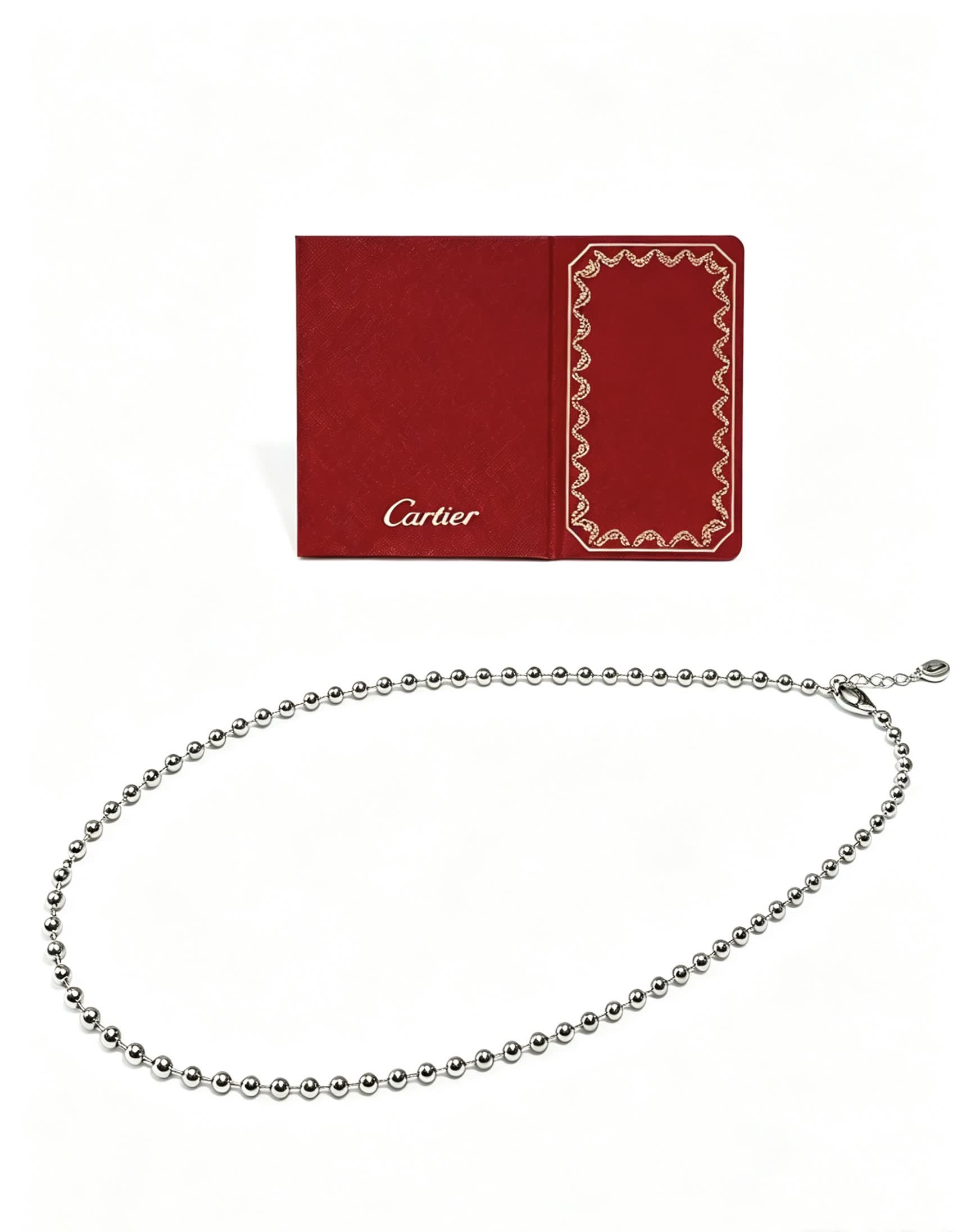 Cartier Silver Beaded Necklace