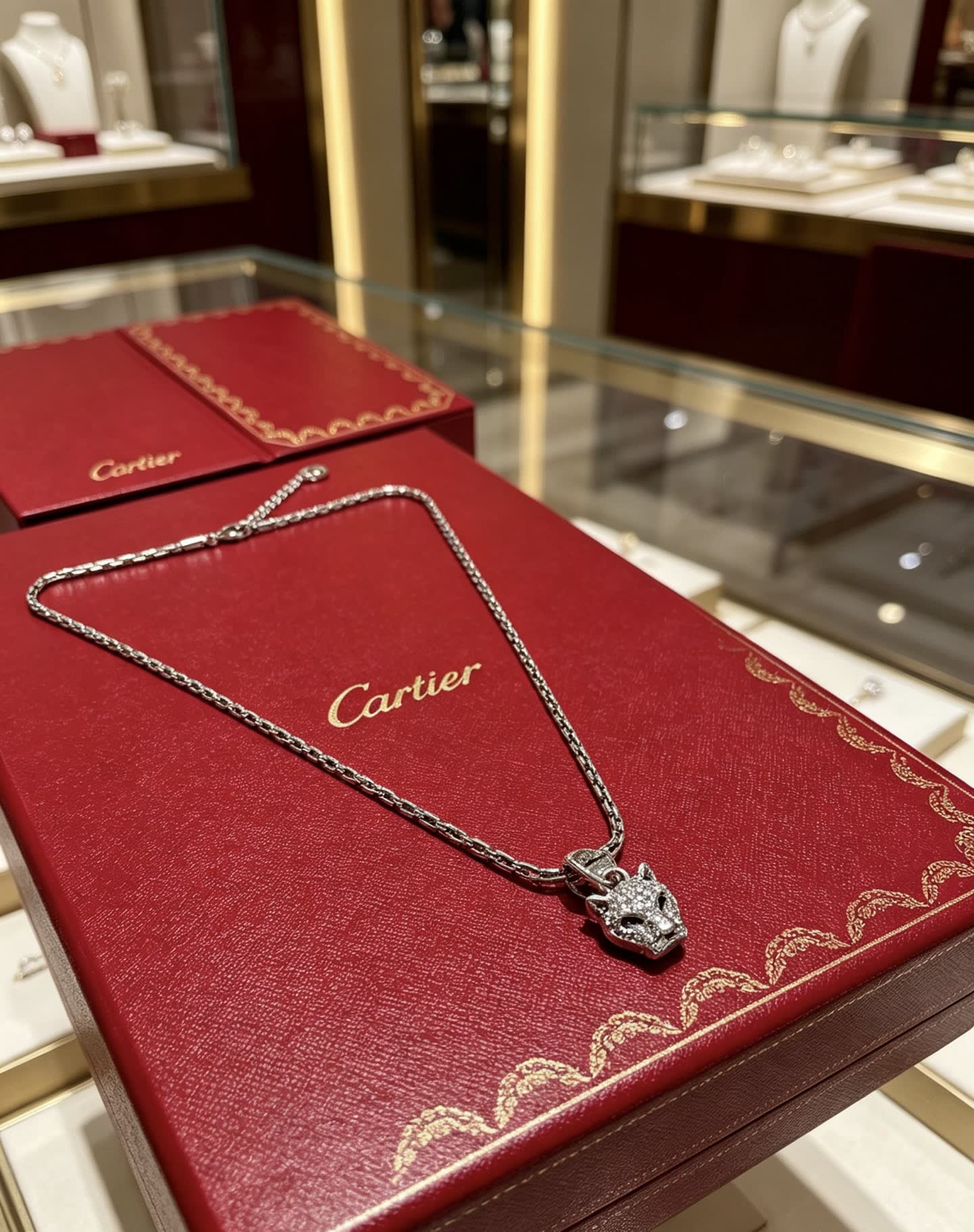 Cartier Panthere de Cartier Diamond Pendant Necklace