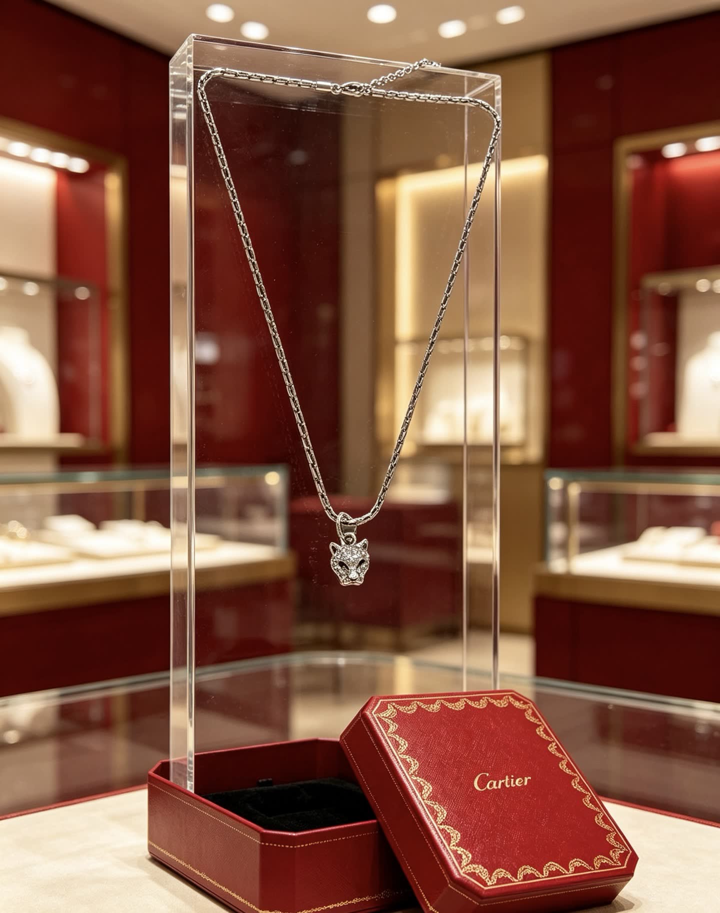 Cartier Panthere de Cartier Diamond Pendant Necklace