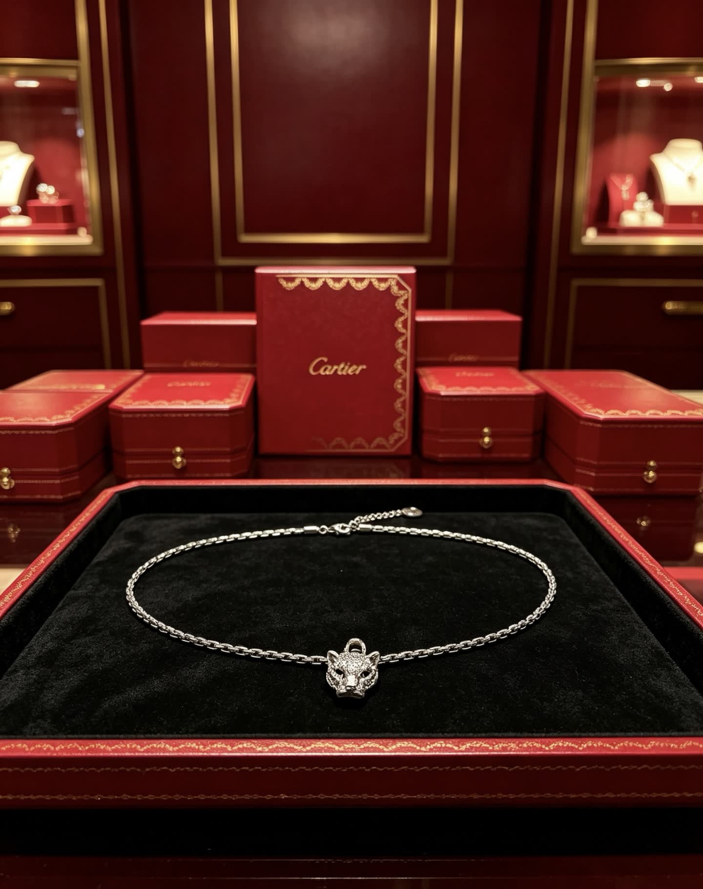 Cartier Panthere de Cartier Diamond Pendant Necklace