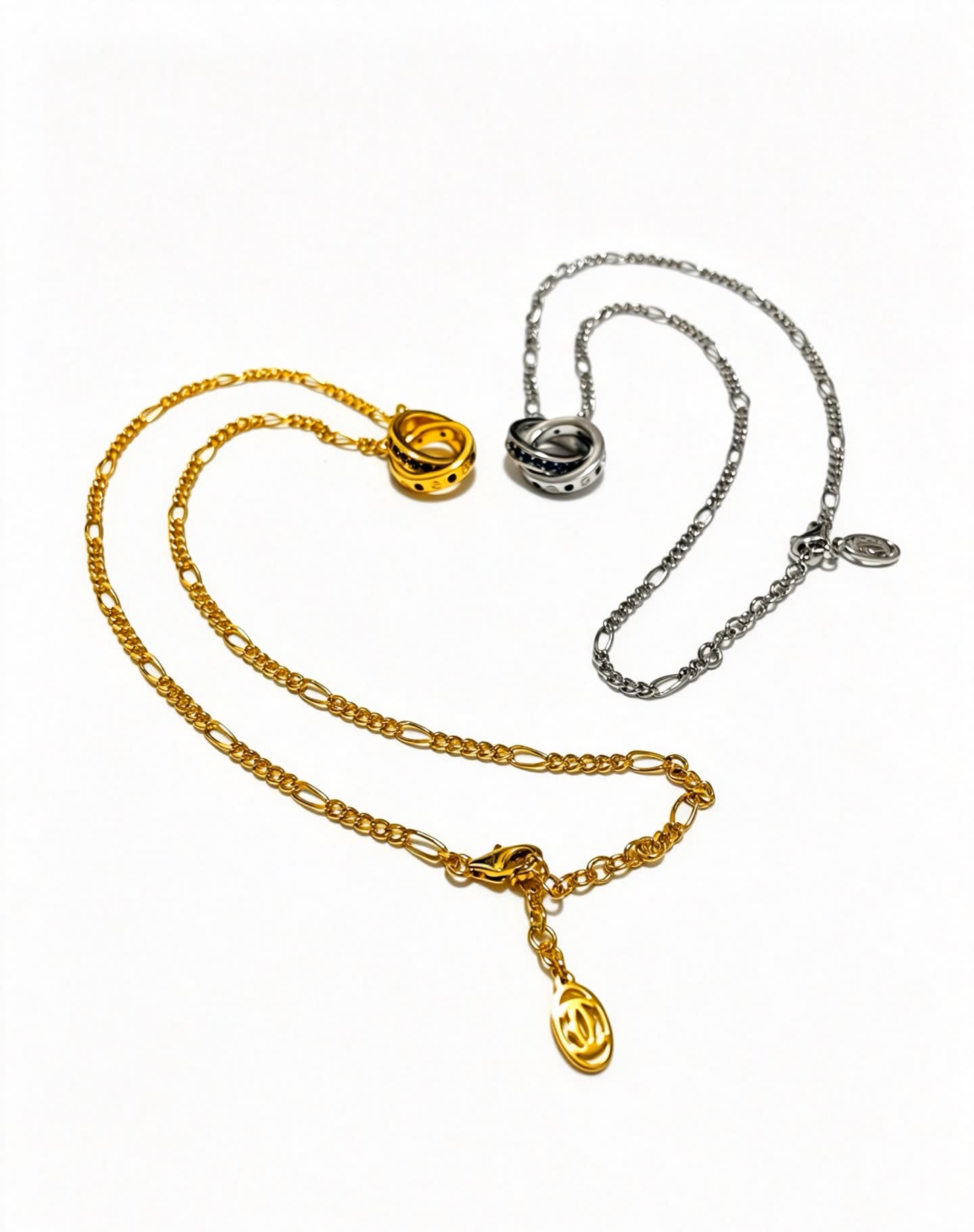 Cartier Silver Interlocking Rings Necklace