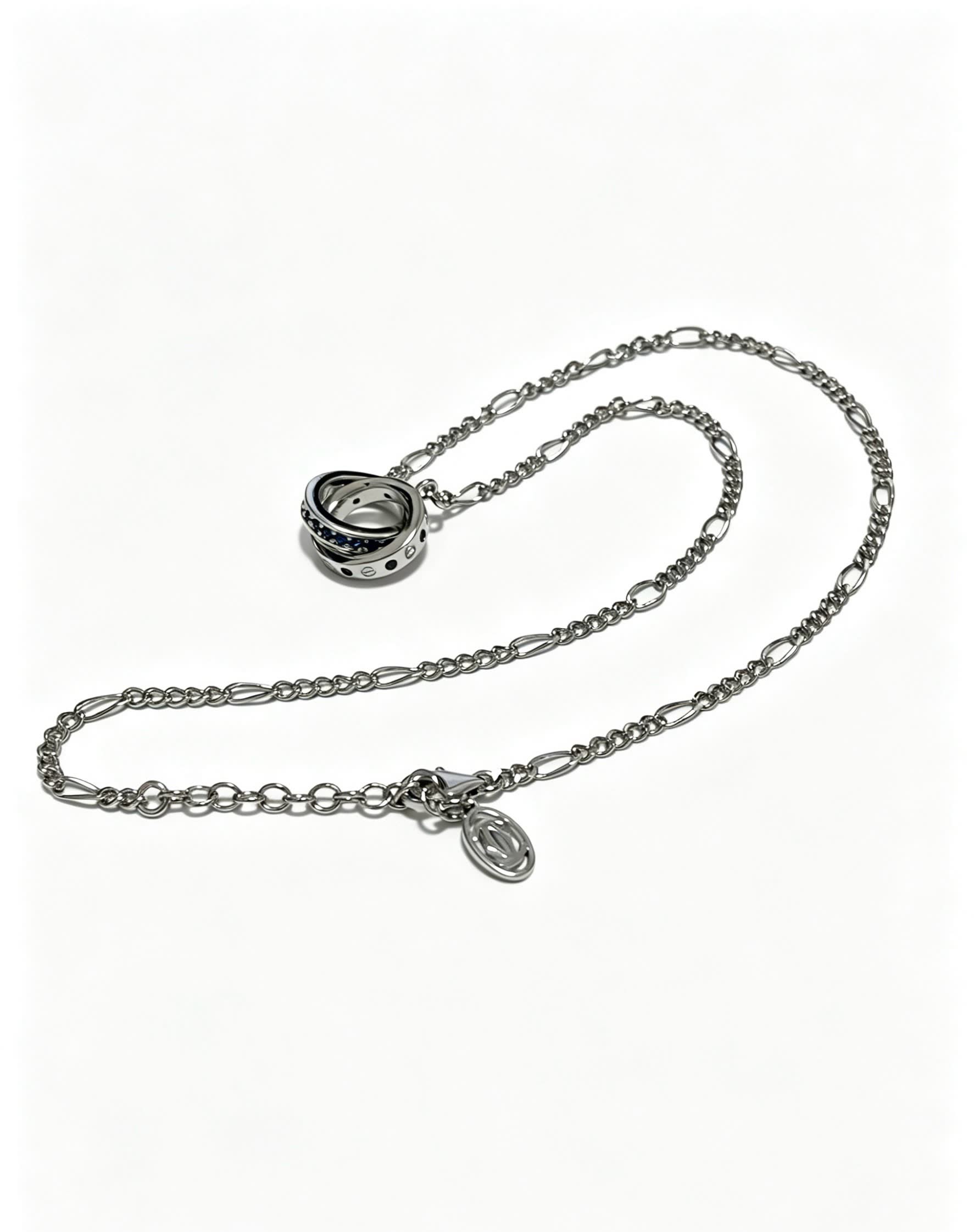 Cartier Silver Interlocking Rings Necklace