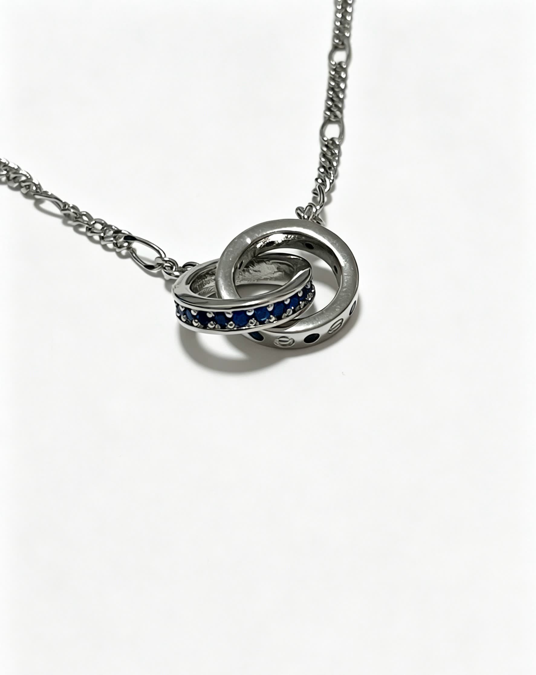 Cartier Silver Interlocking Rings Necklace