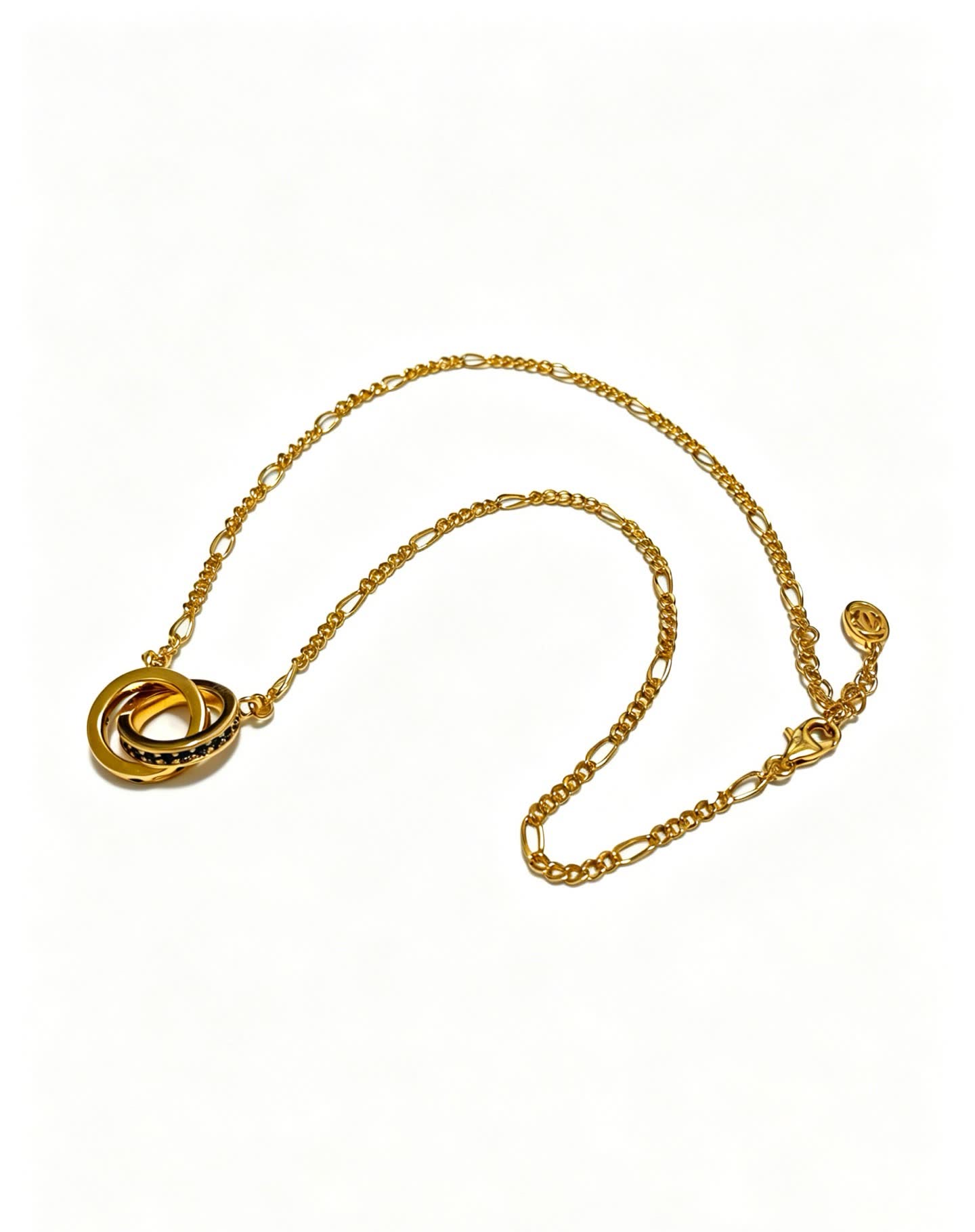 Cartier Gold Interlocking Rings Necklace