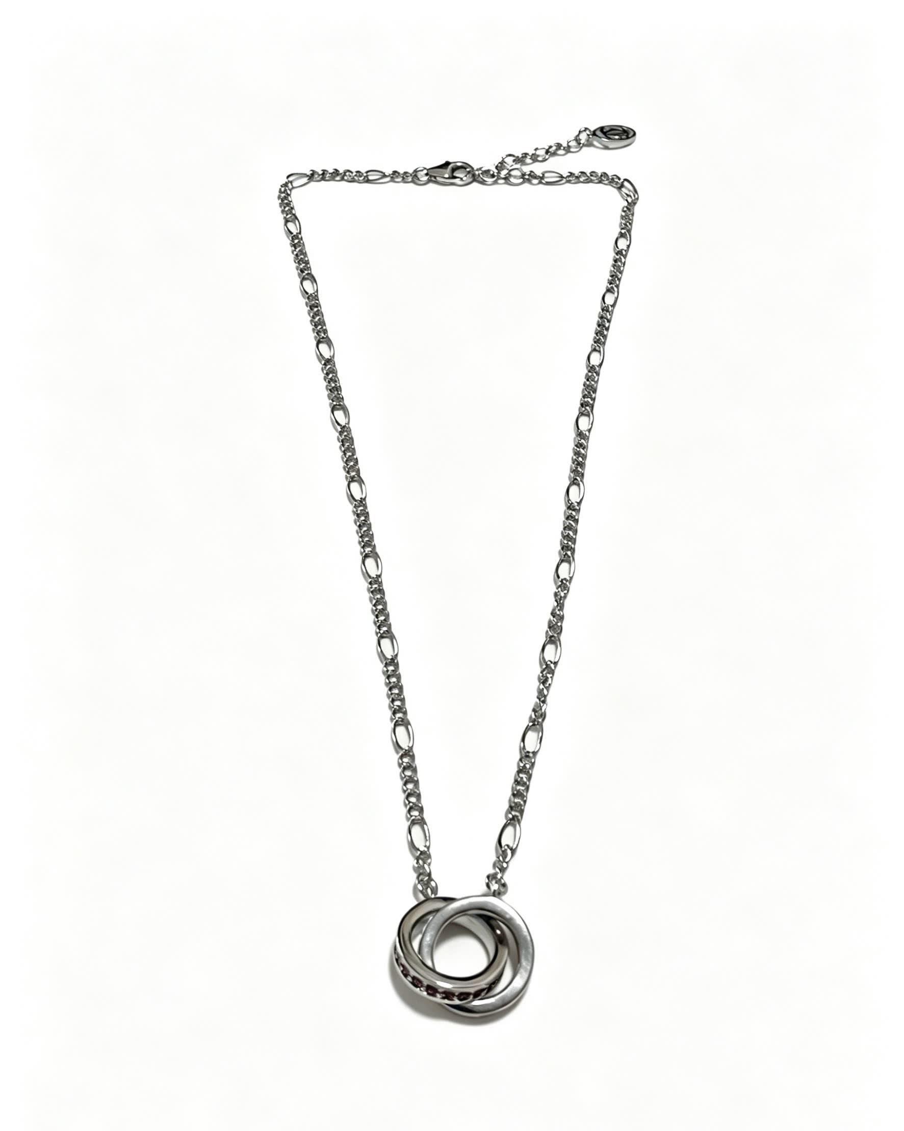Cartier Silver Interlocking Ring Necklace
