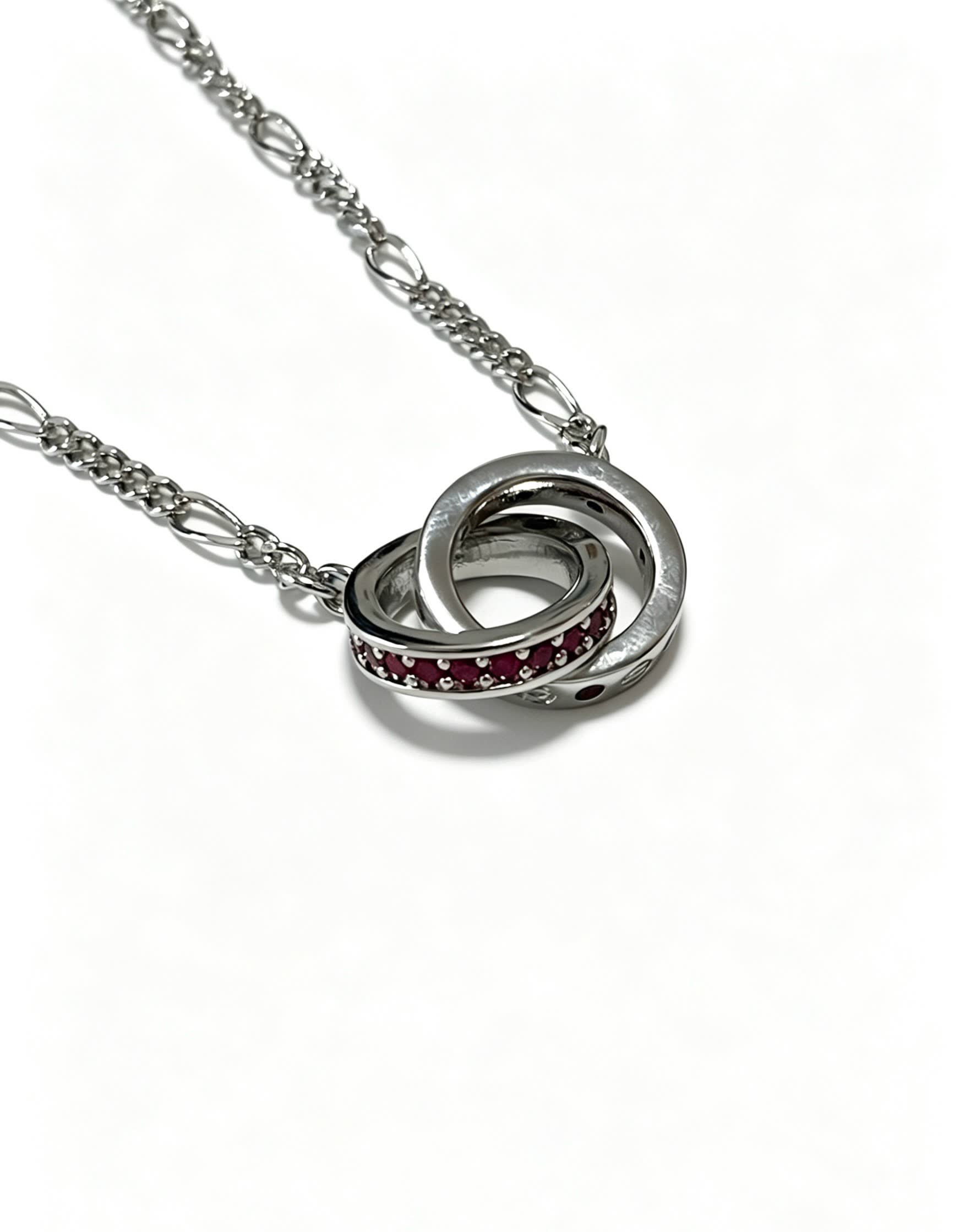 Cartier Silver Interlocking Ring Necklace