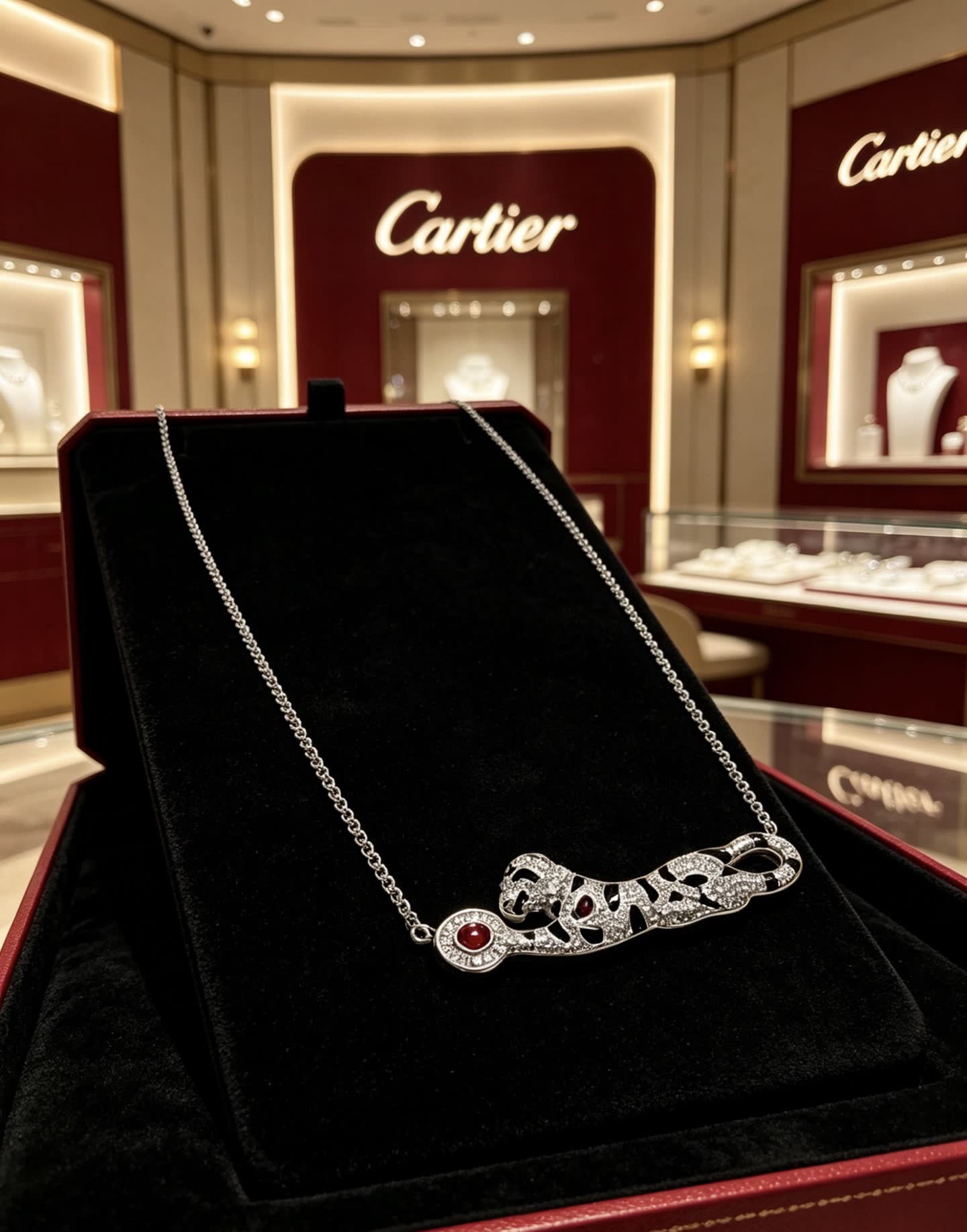 Cartier Happy Diamond Panther Necklace
