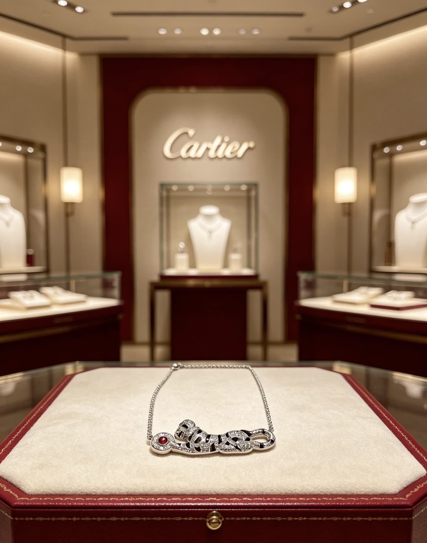 Cartier Happy Diamond Panther Necklace