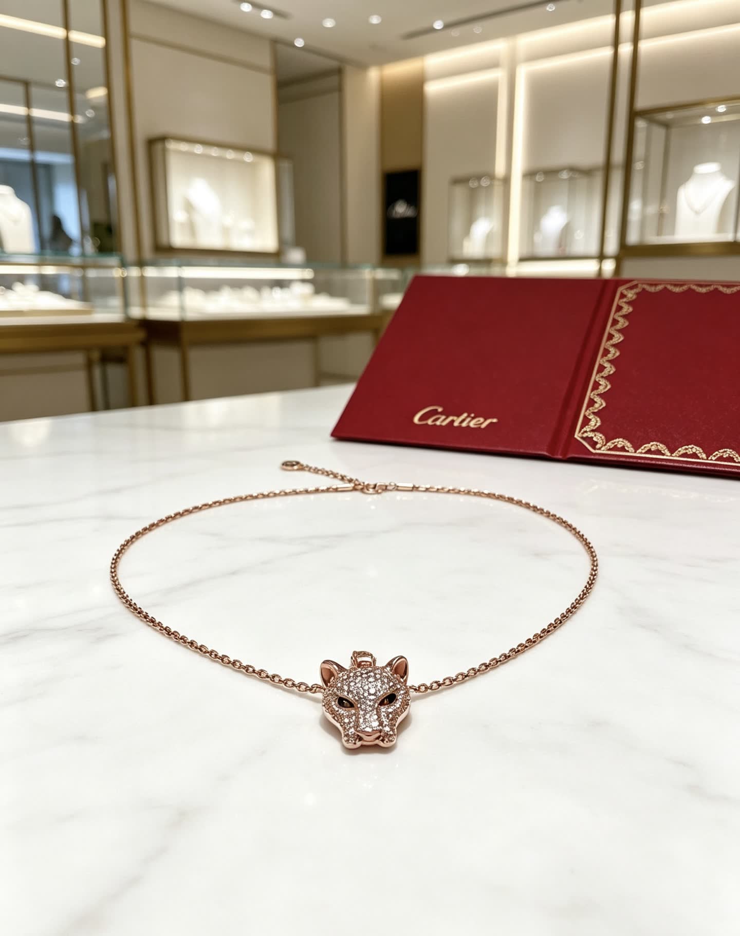 Cartier Panthere de Cartier Diamond Pendant Necklace