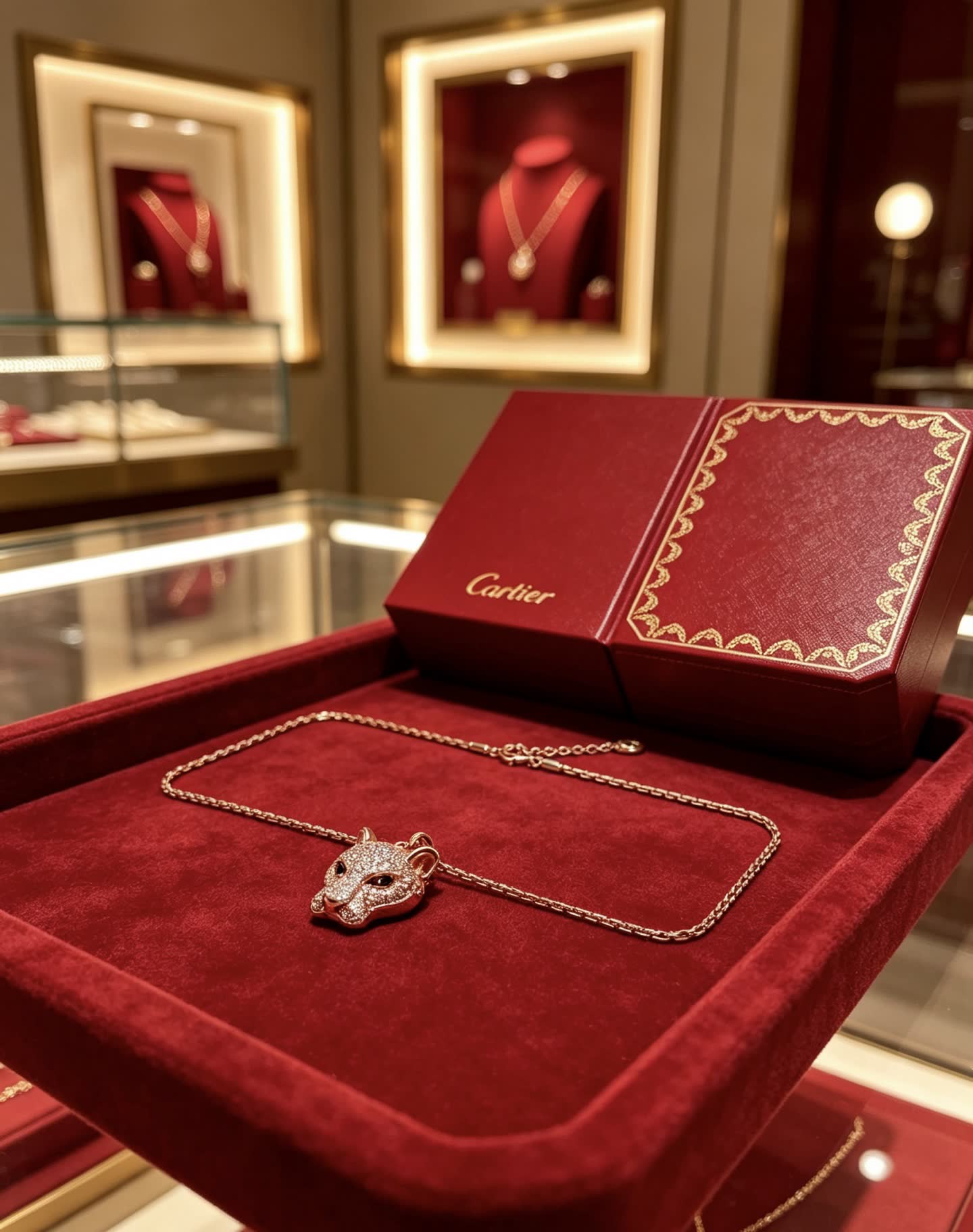 Cartier Panthere de Cartier Diamond Pendant Necklace