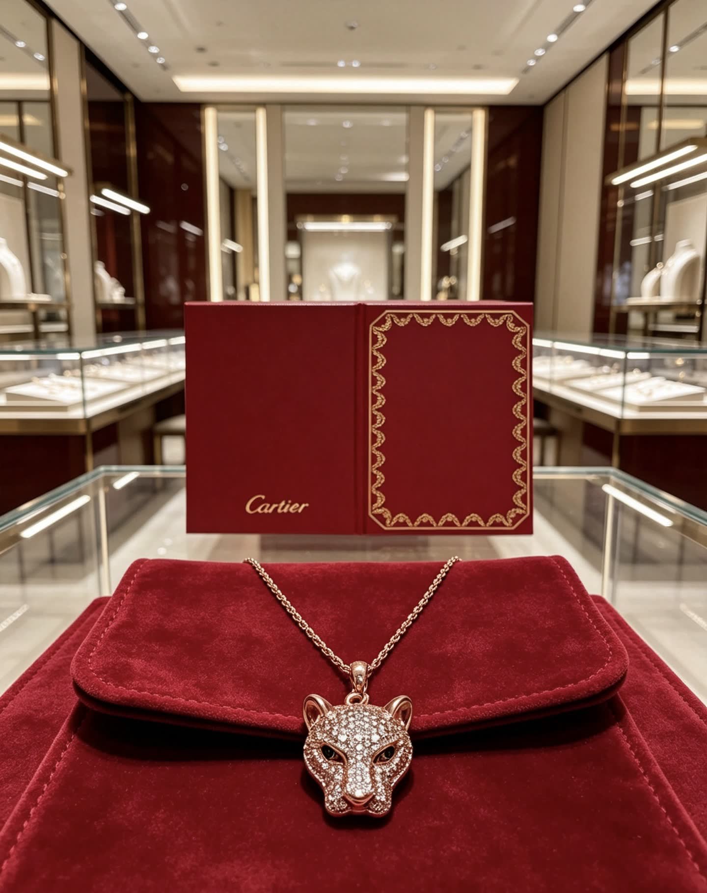 Cartier Panthere de Cartier Diamond Pendant Necklace