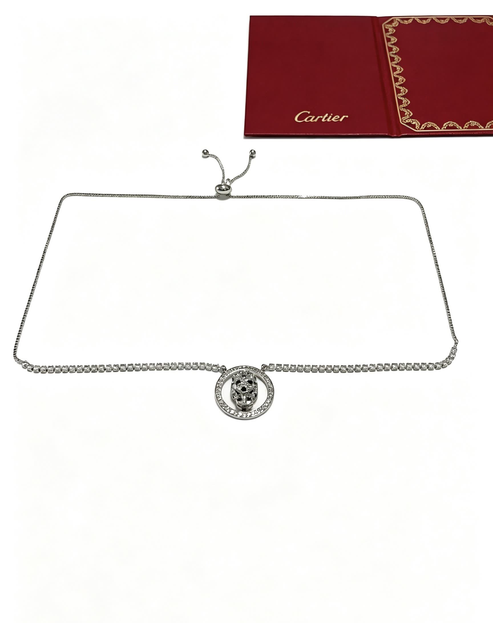Cartier Silver Skull Pendant Necklace