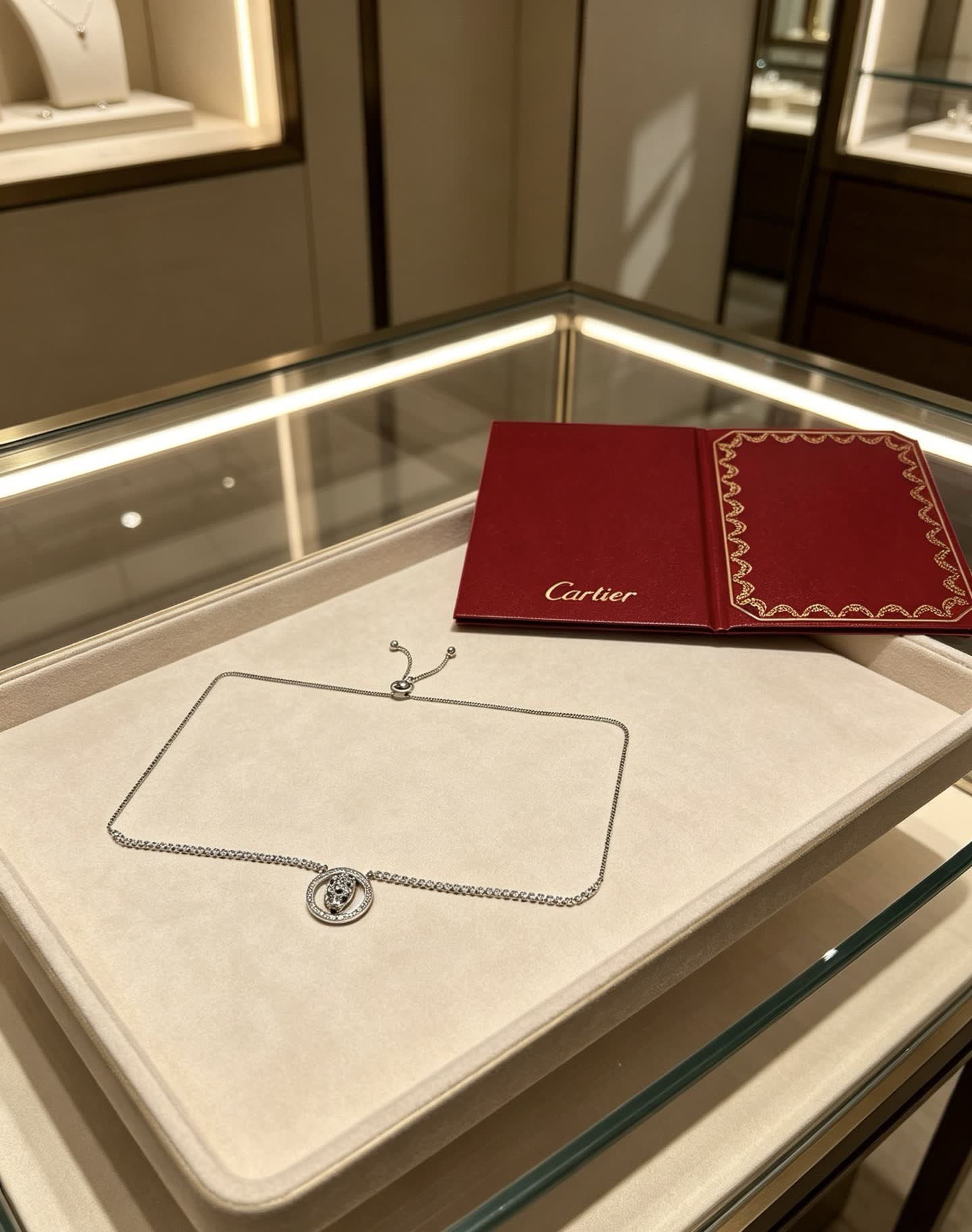 Cartier Silver Skull Pendant Necklace