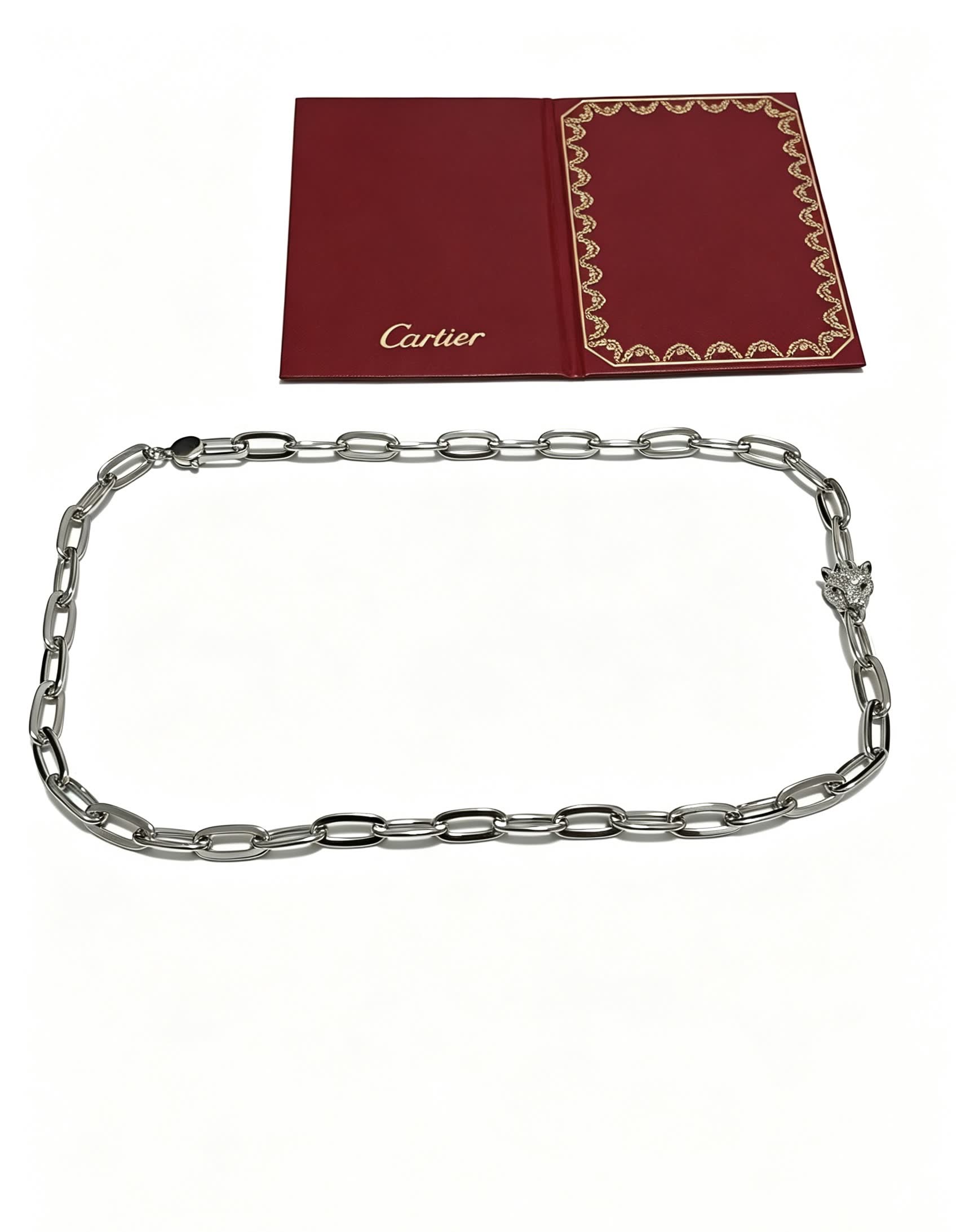 Cartier Silver Chain with Panther Pendant