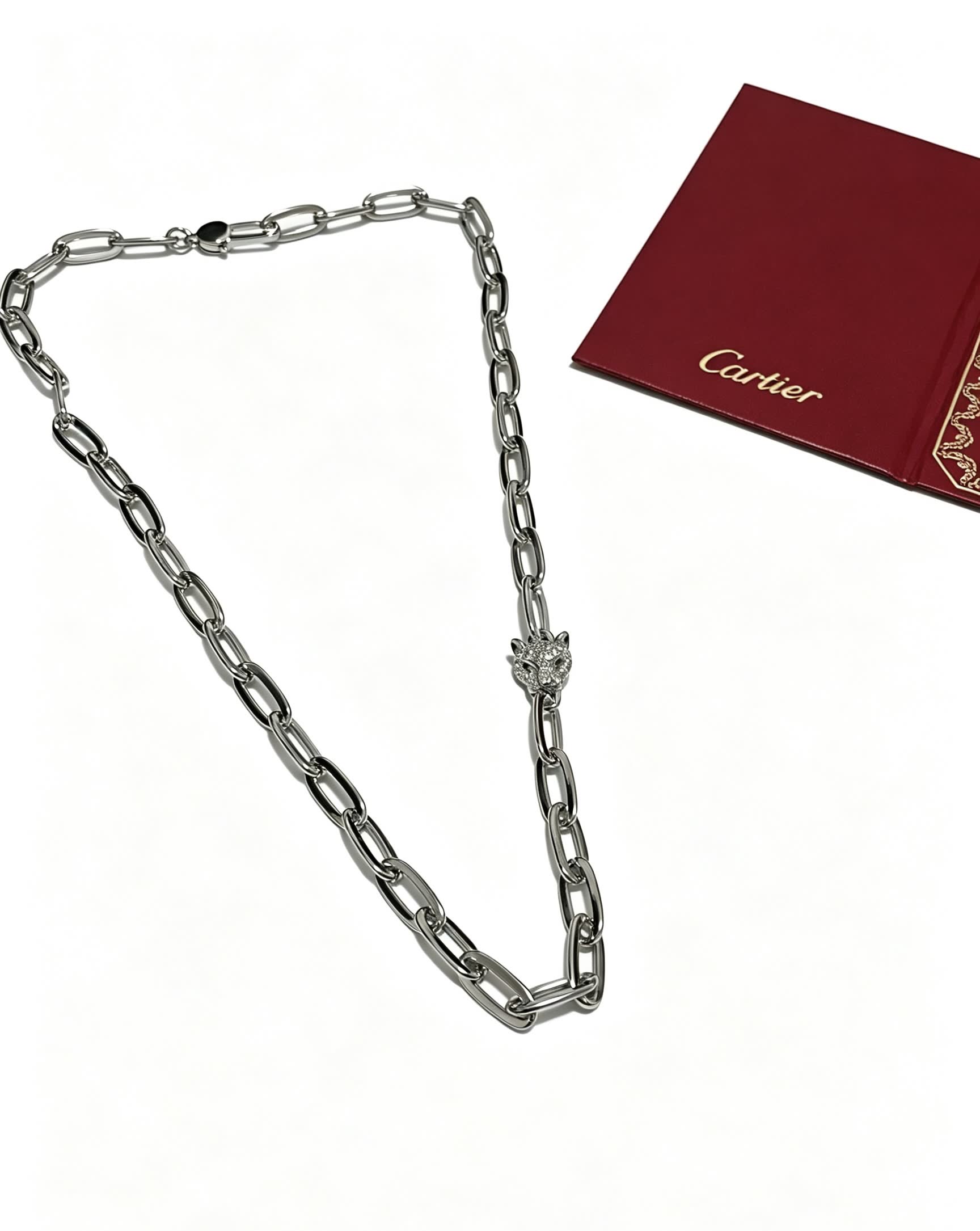 Cartier Silver Chain with Panther Pendant