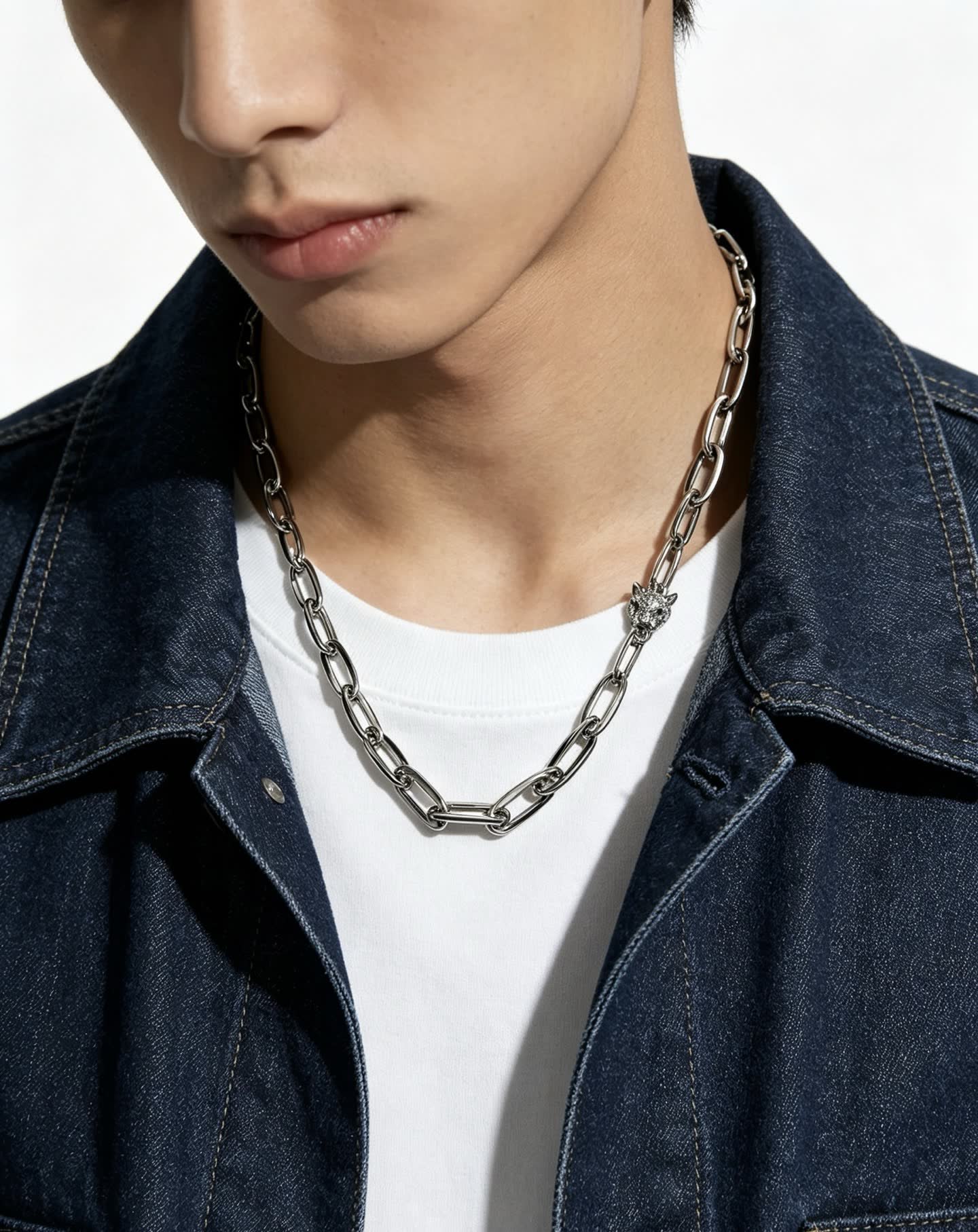 Cartier Silver Chain with Panther Pendant