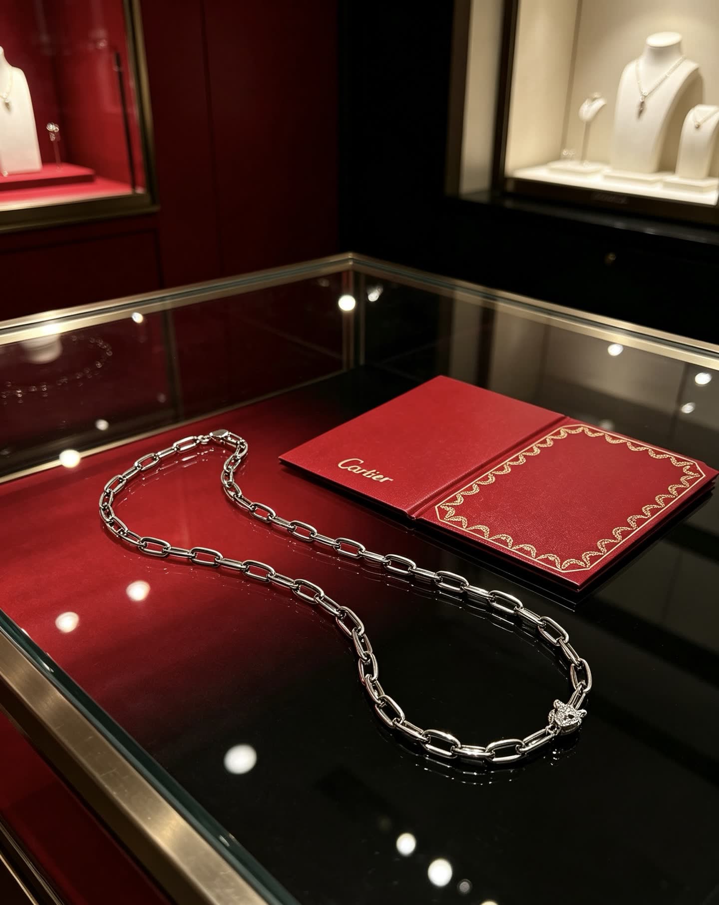 Cartier Silver Chain with Panther Pendant