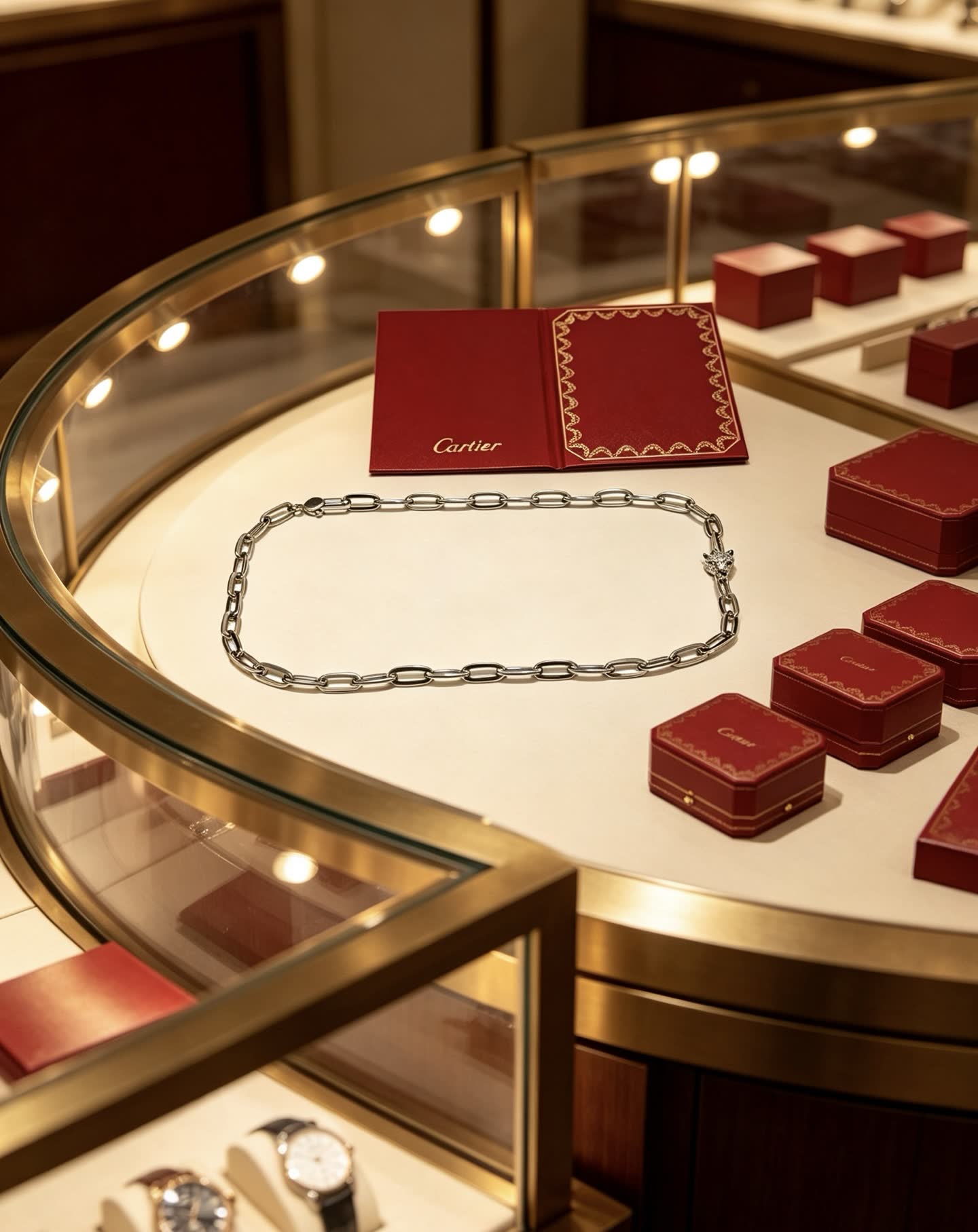 Cartier Silver Chain with Panther Pendant