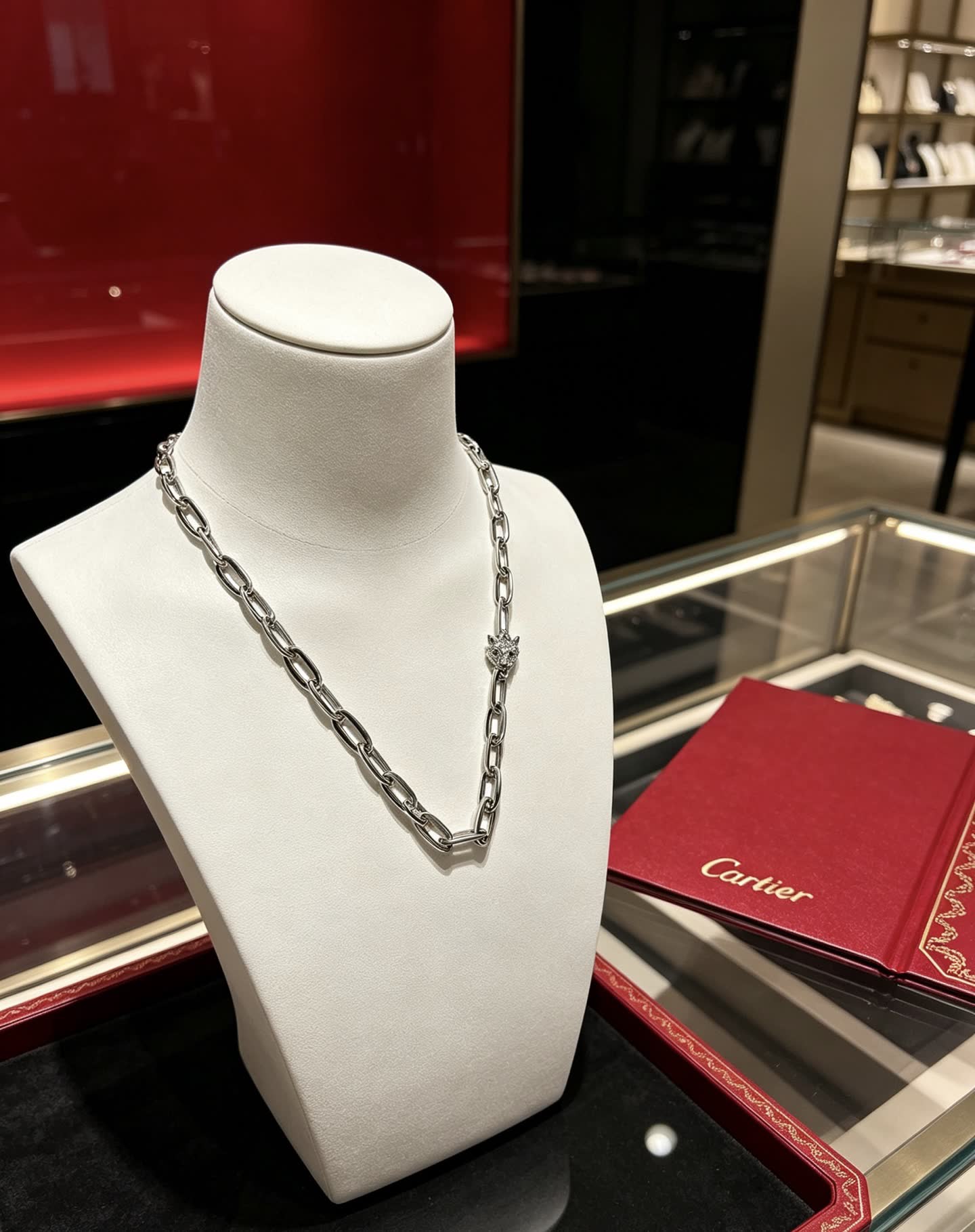 Cartier Silver Chain with Panther Pendant