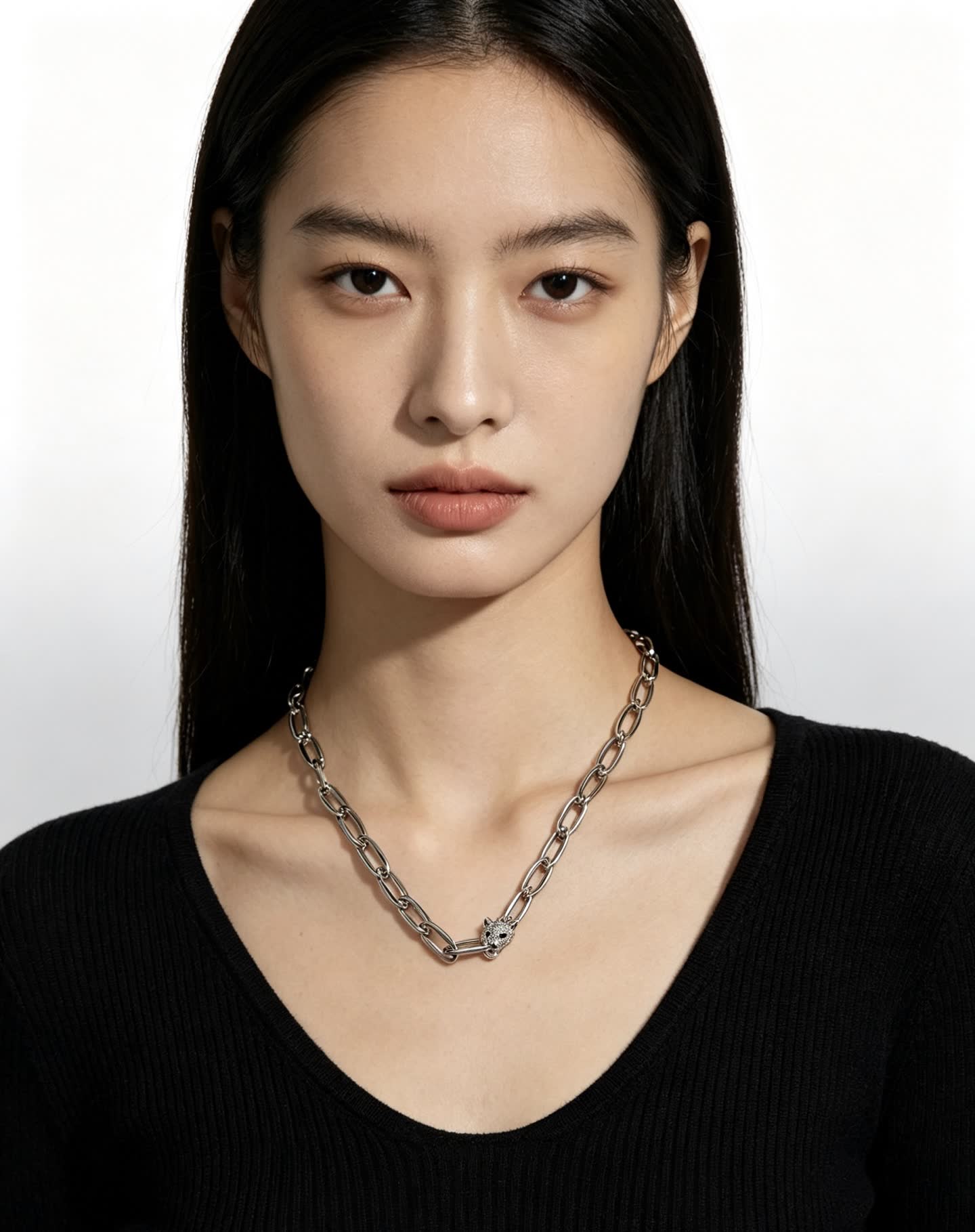 Cartier Silver Chain with Panther Pendant