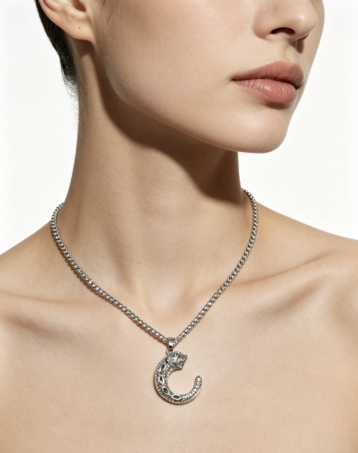 Cartier Crescent Moon Diamond Necklace