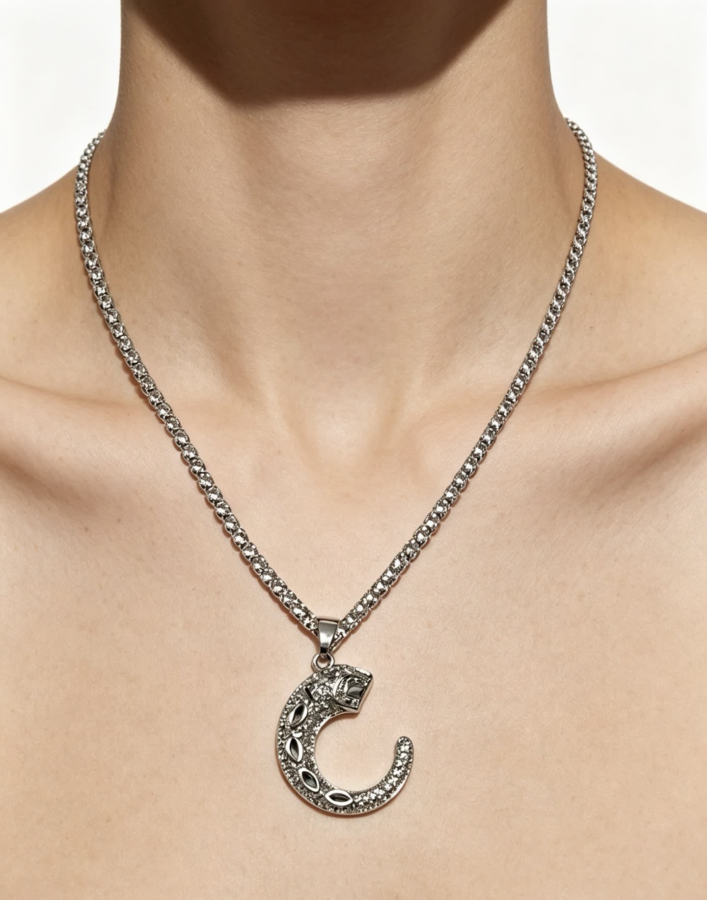 Cartier Crescent Moon Diamond Necklace