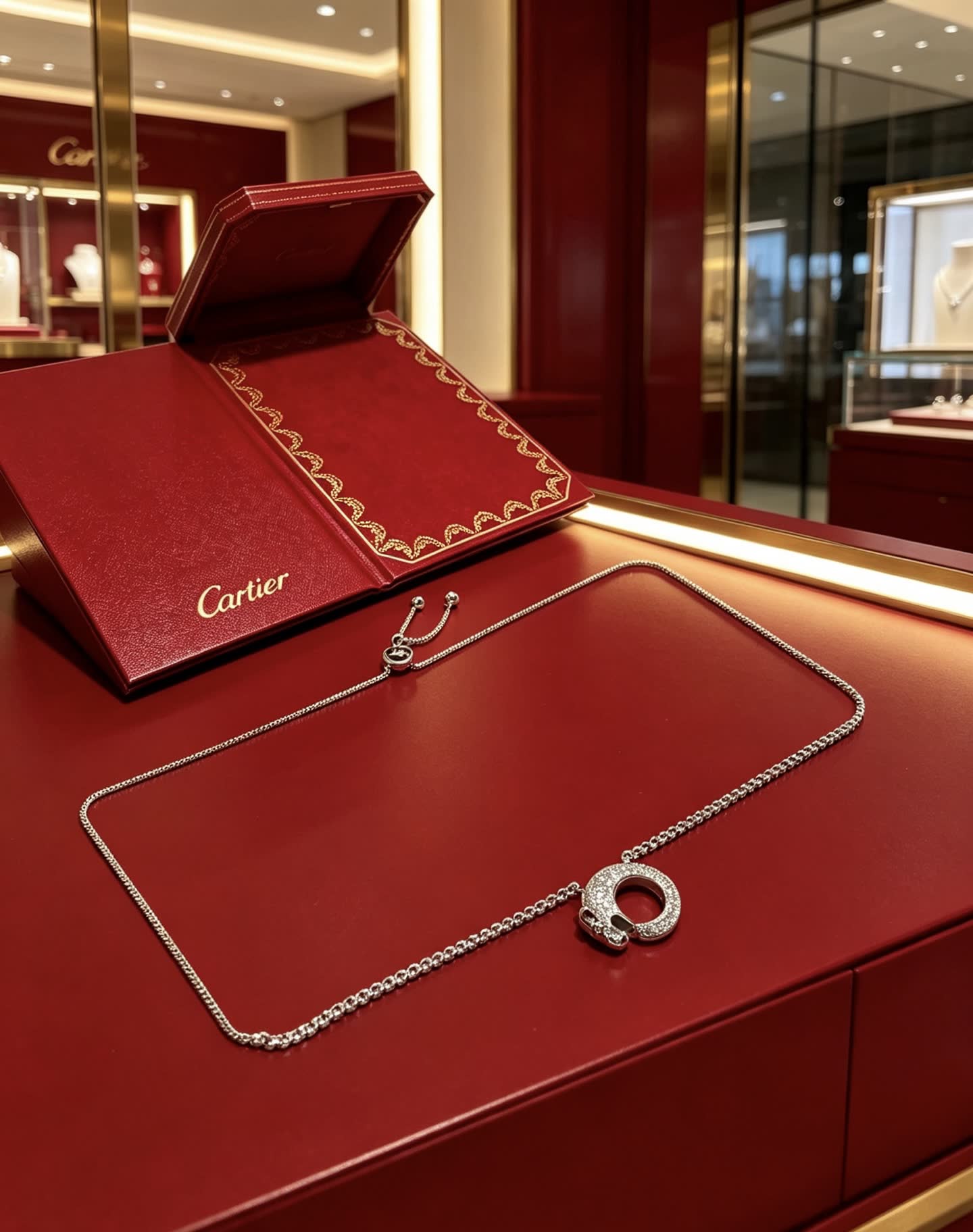 Cartier Diamond Panthere Necklace