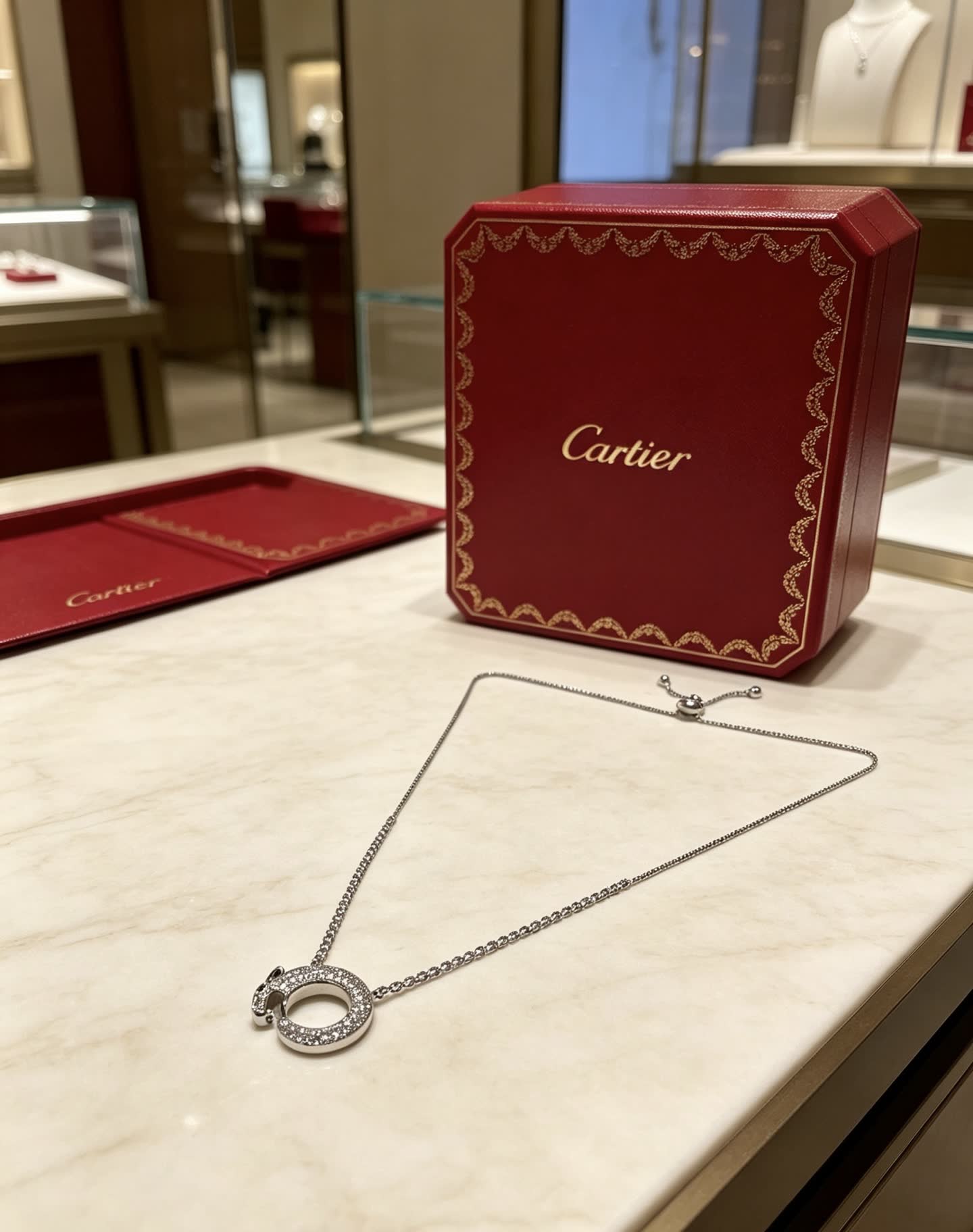 Cartier Diamond Panthere Necklace