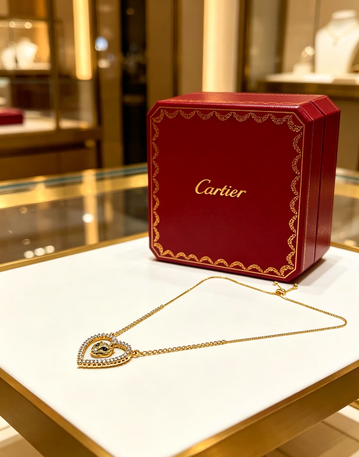 Cartier Panthere de Cartier Heart-Shaped Necklace