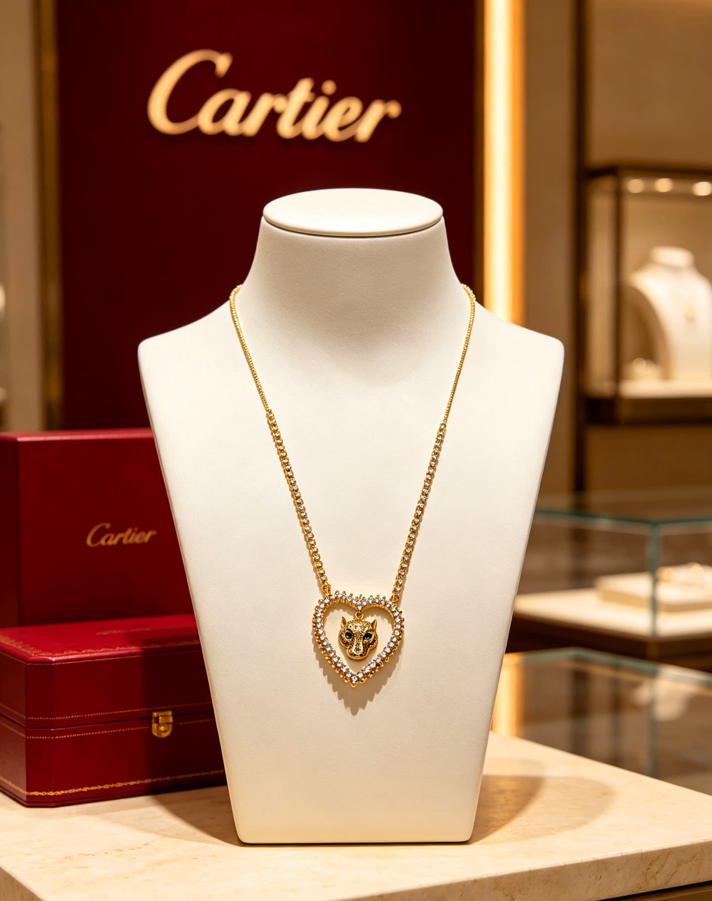 Cartier Panthere de Cartier Heart-Shaped Necklace